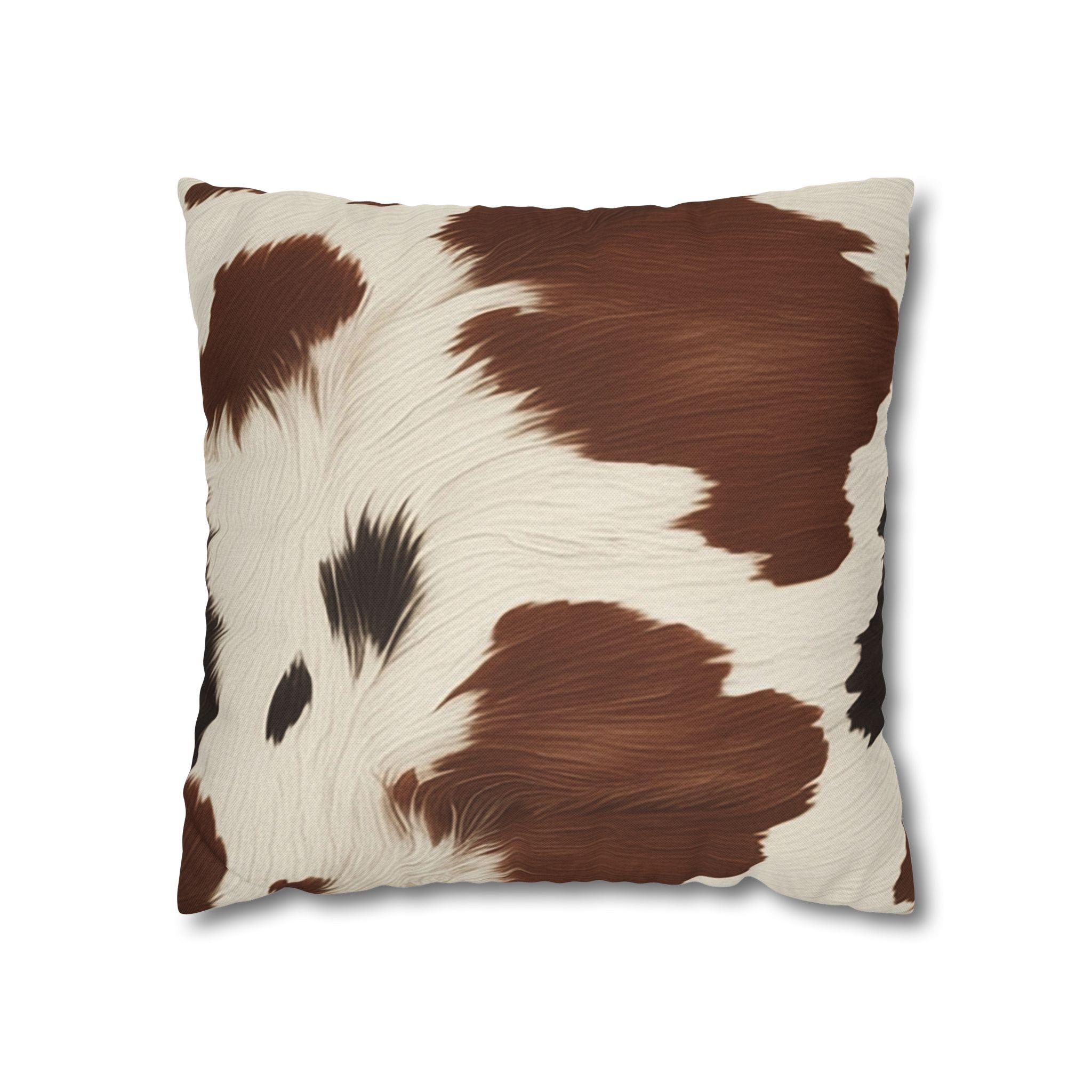Brown and White Cowhide Throw Pillow, Artsulli - Art is Long, Life is Short, Home Decor, Size, 16" × 16", , , , , 90716766572416236926