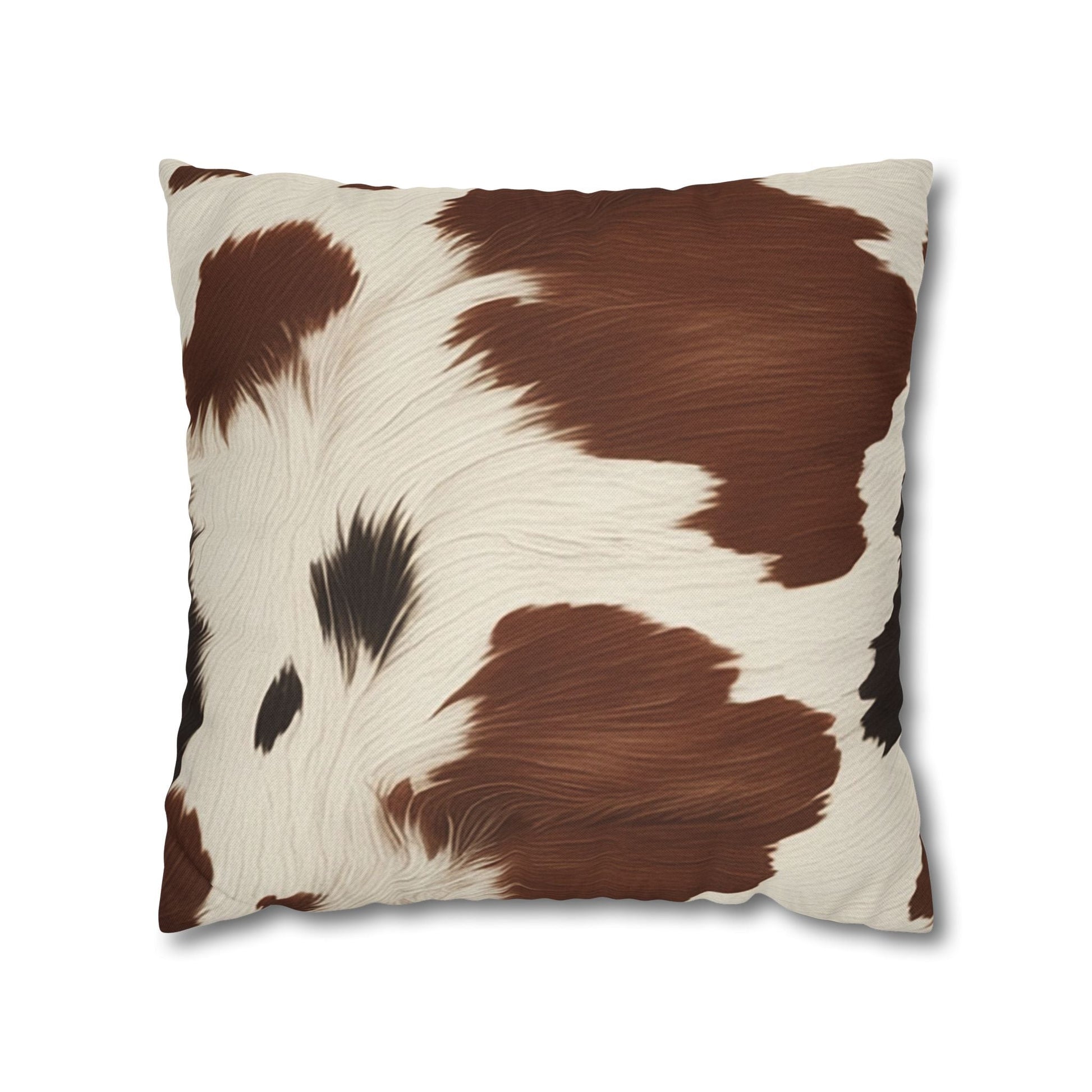 Brown and White Cowhide Throw Pillow, Artsulli - Art is Long, Life is Short, Home Decor, Size, 18" × 18", , , , , 10123949211390974966