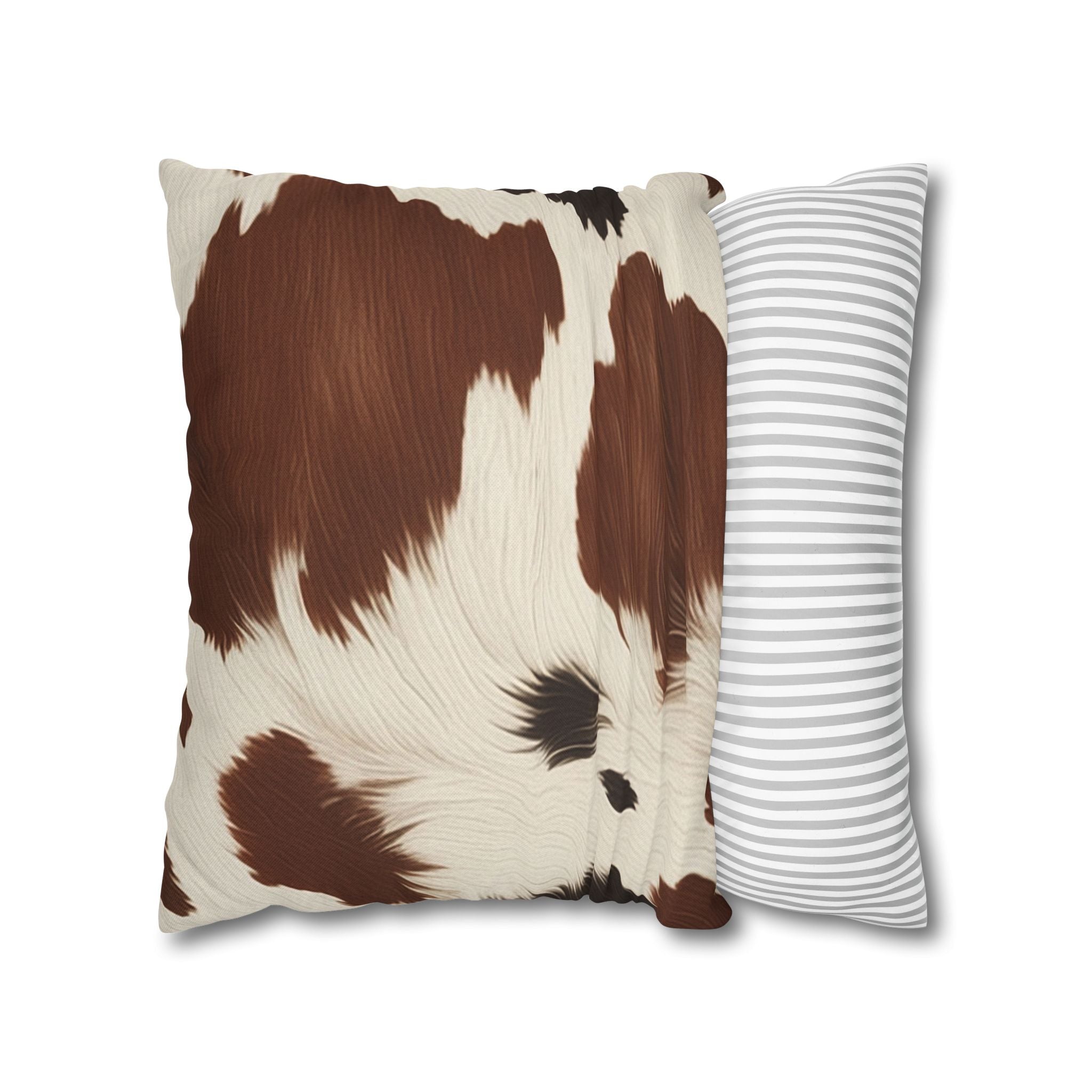 Brown and White Cowhide Throw Pillow, Artsulli - Art is Long, Life is Short, Home Decor, , , , , , , 