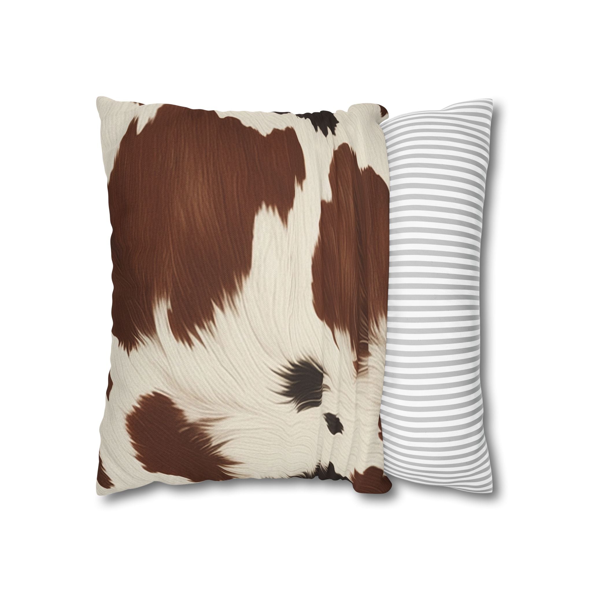 Brown and White Cowhide Throw Pillow, Artsulli - Art is Long, Life is Short, Home Decor, , , , , , , 
