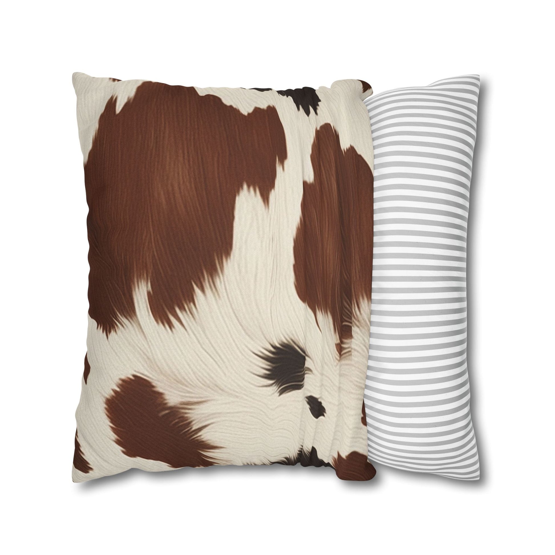 Brown and White Cowhide Throw Pillow, Artsulli - Art is Long, Life is Short, Home Decor, , , , , , , 