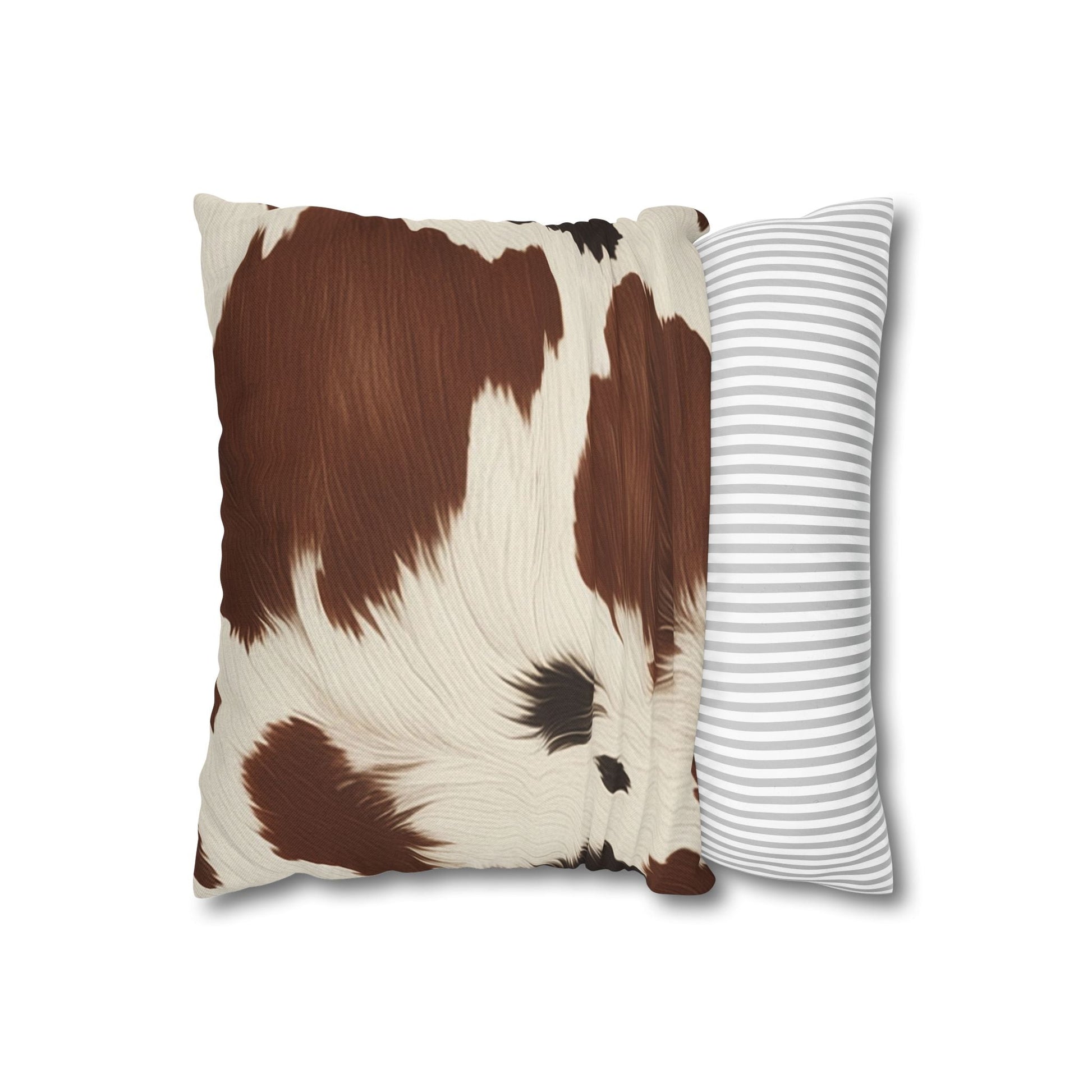 Brown and White Cowhide Throw Pillow, Artsulli - Art is Long, Life is Short, Home Decor, , , , , , , 