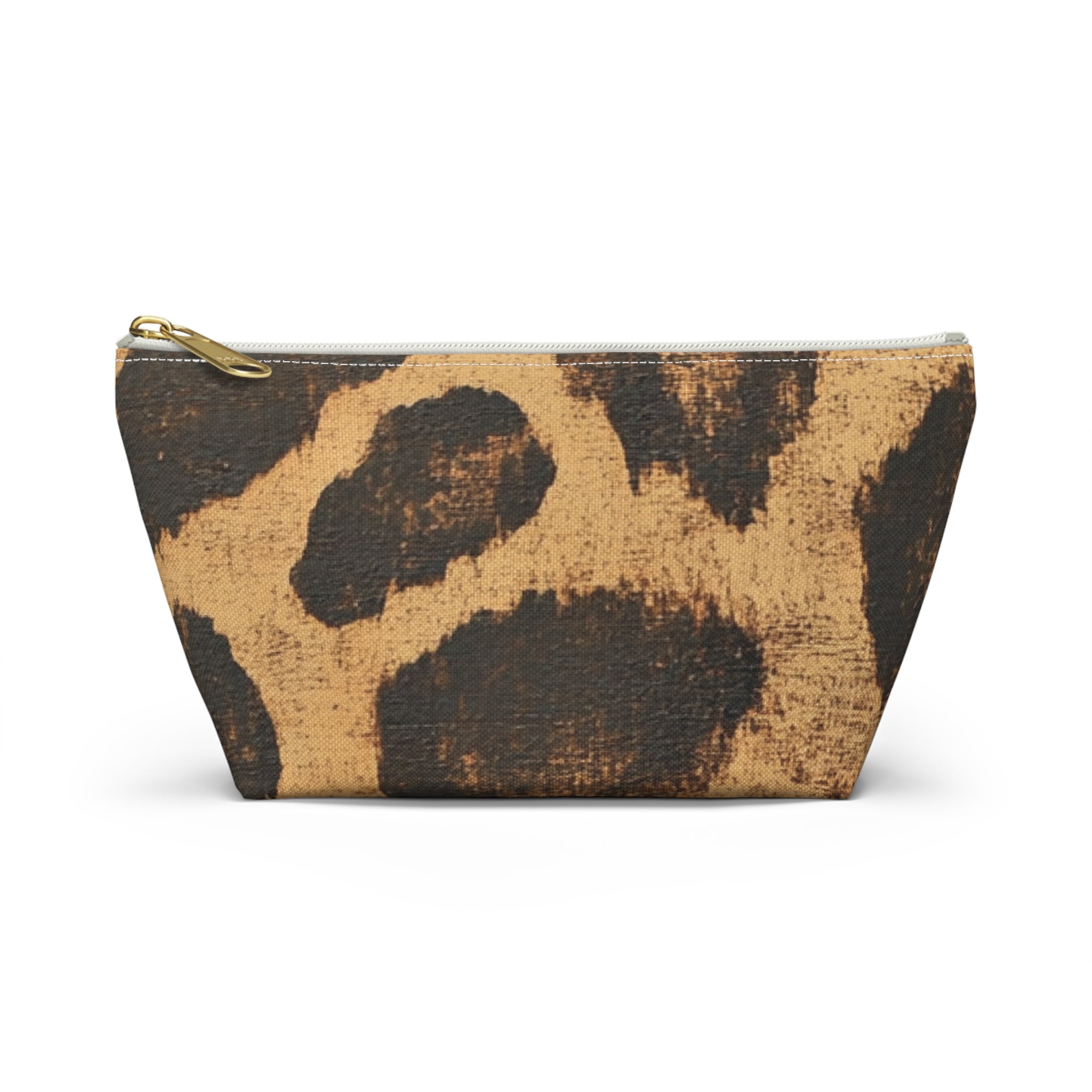 Brown Animal Print Makeup Bag, Artsulli - Art is Long, Life is Short, Bags, Size, Small, Color, White zipper, , , 31448210283692790649