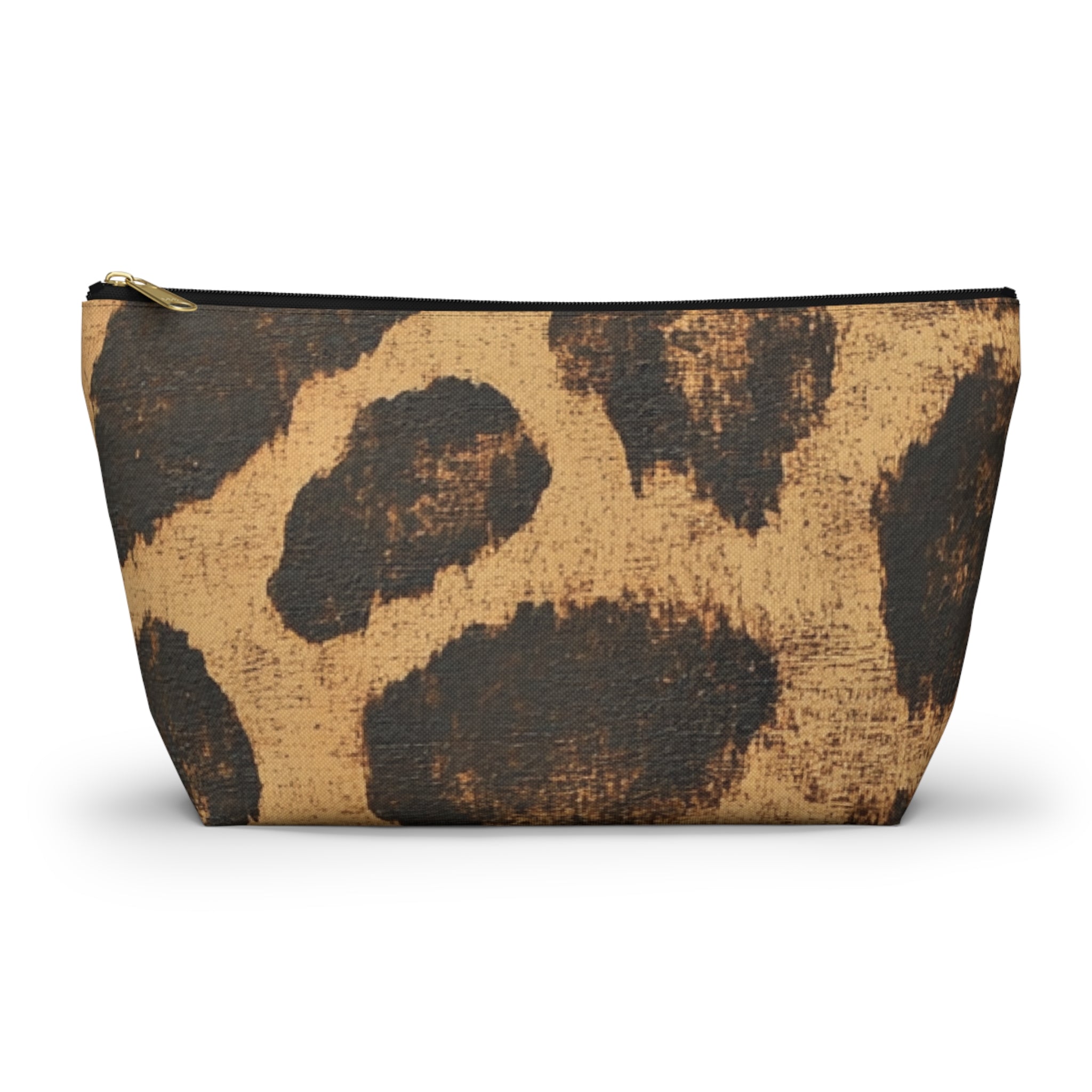 Brown Animal Print Makeup Bag, Artsulli - Art is Long, Life is Short, Bags, Size, Large, Color, Black zipper, , , 13688348729244387196