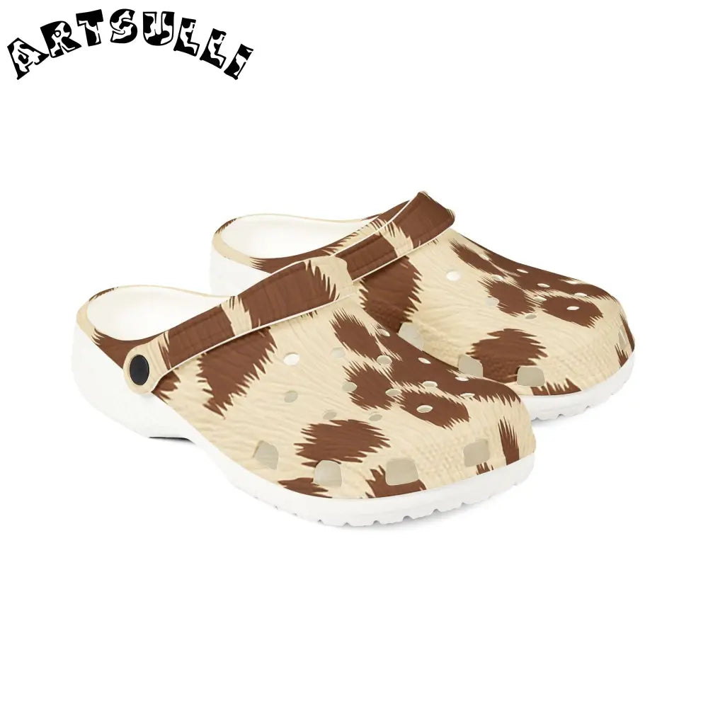 Brown Camouflage EVA Foam Clogs, Artsulli - Art is Long, Life is Short, Shoes, , , , , , , 