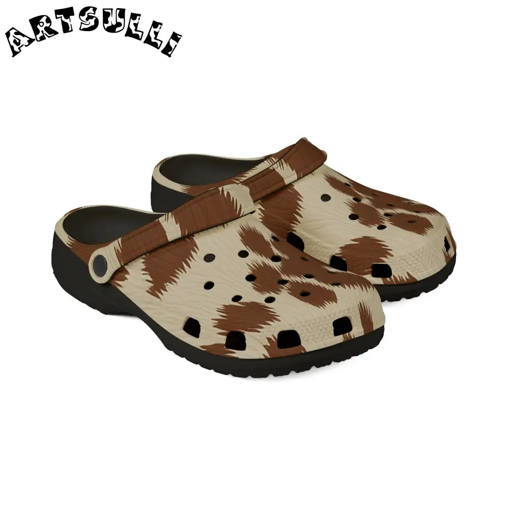 Brown Camouflage EVA Foam Clogs, Artsulli - Art is Long, Life is Short, Shoes, , , , , , , 