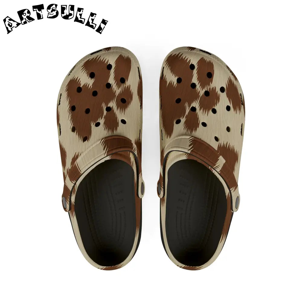 Brown Camouflage EVA Foam Clogs, Artsulli - Art is Long, Life is Short, Shoes, Size, US 6 (Women's), Color, Black, , , 20728619782332890484