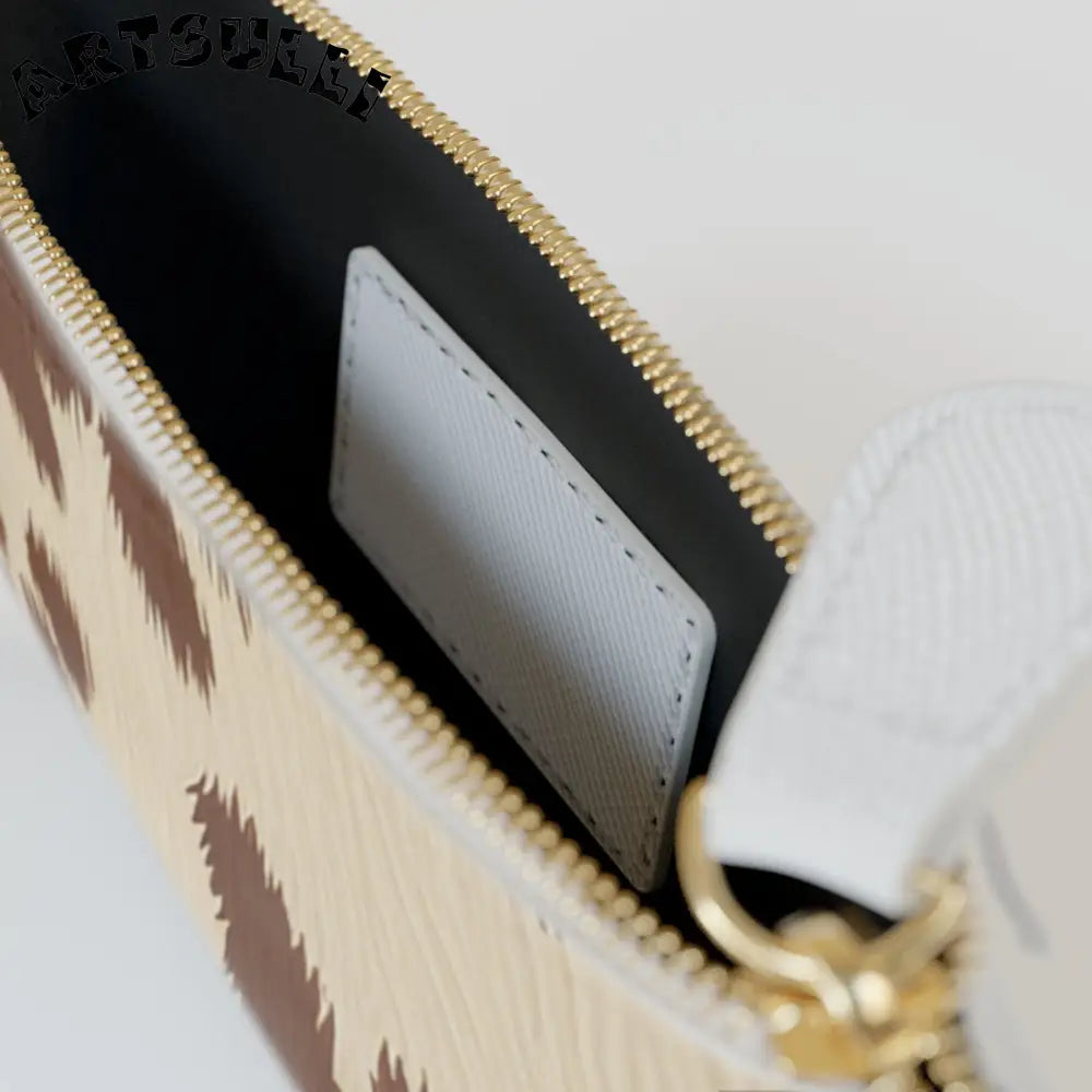 Brown Cow Print Clutch Bag, Artsulli - Art is Long, Life is Short, Bags, , , , , , , 