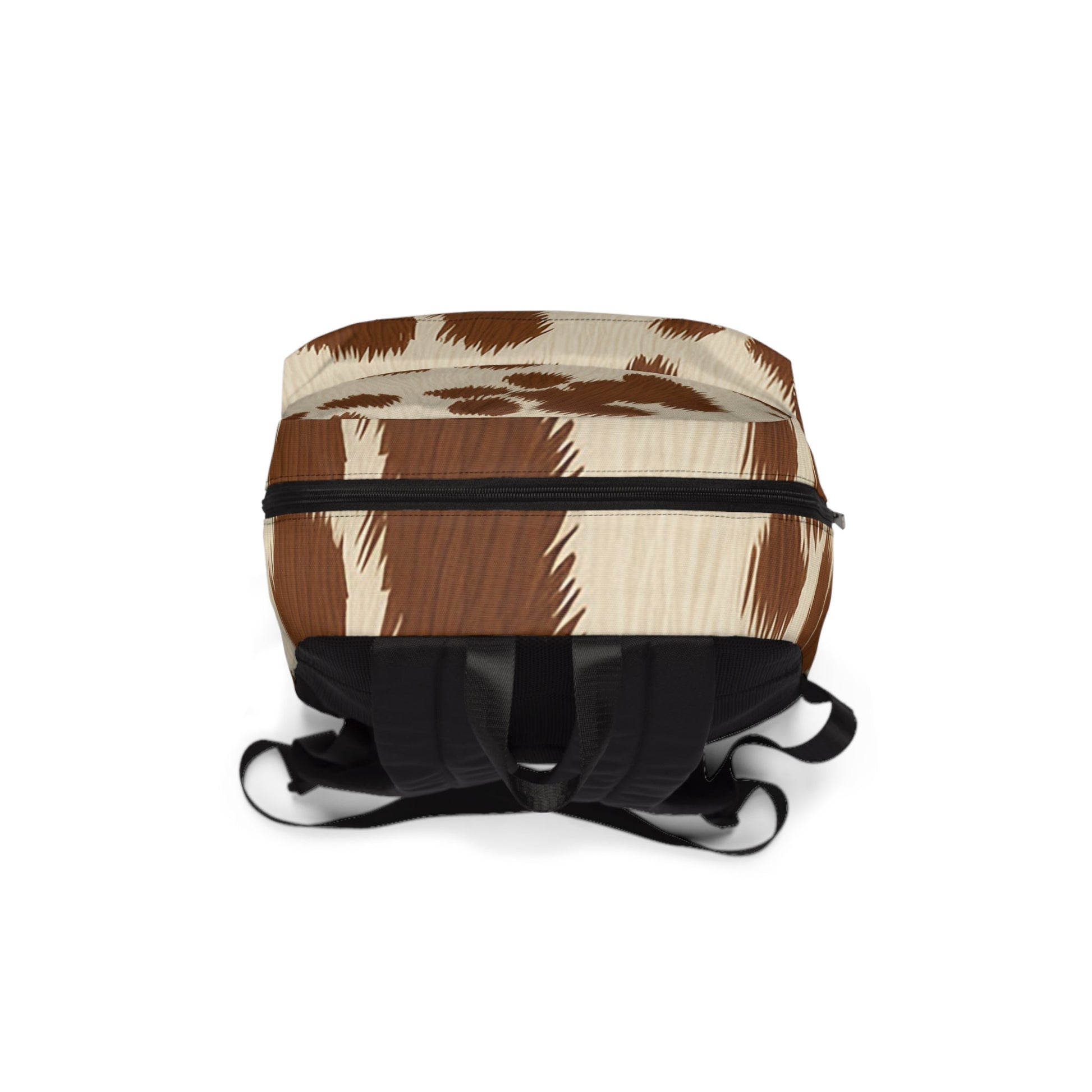 Printify Brown Cow Print Nylon Backpack 2025
