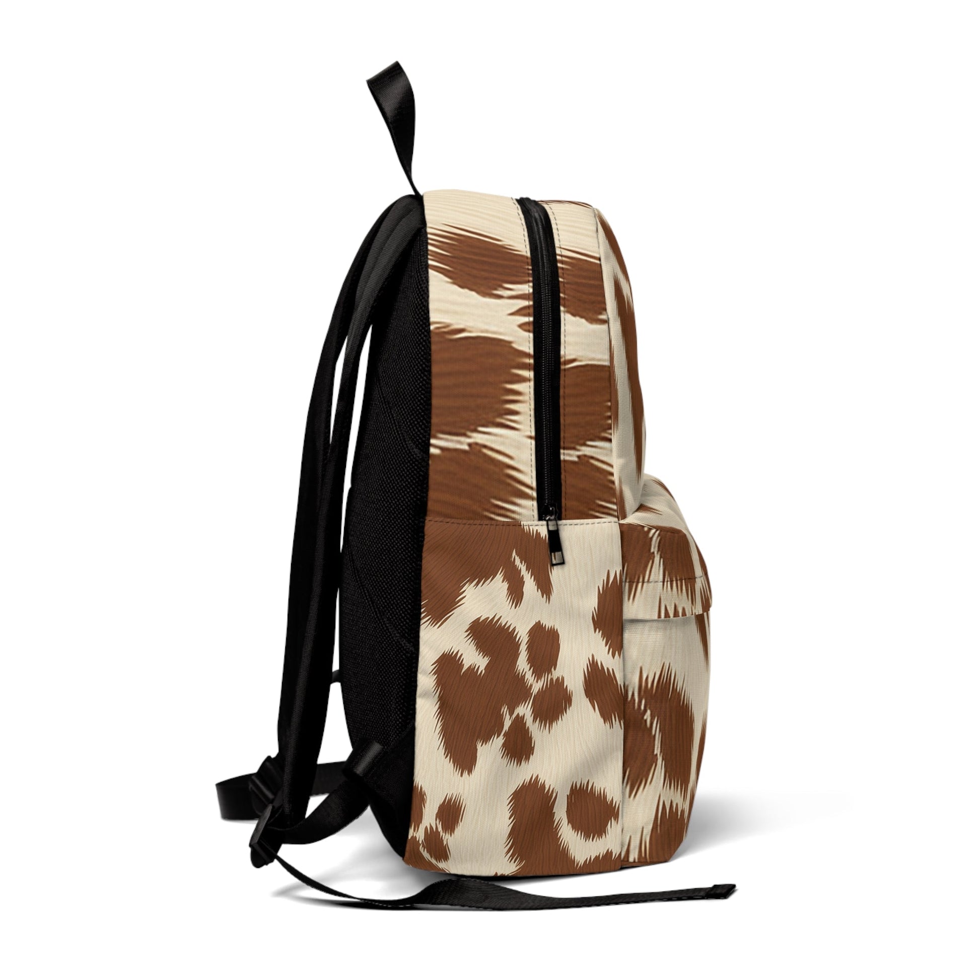 Printify Brown Cow Print Nylon Backpack 2025
