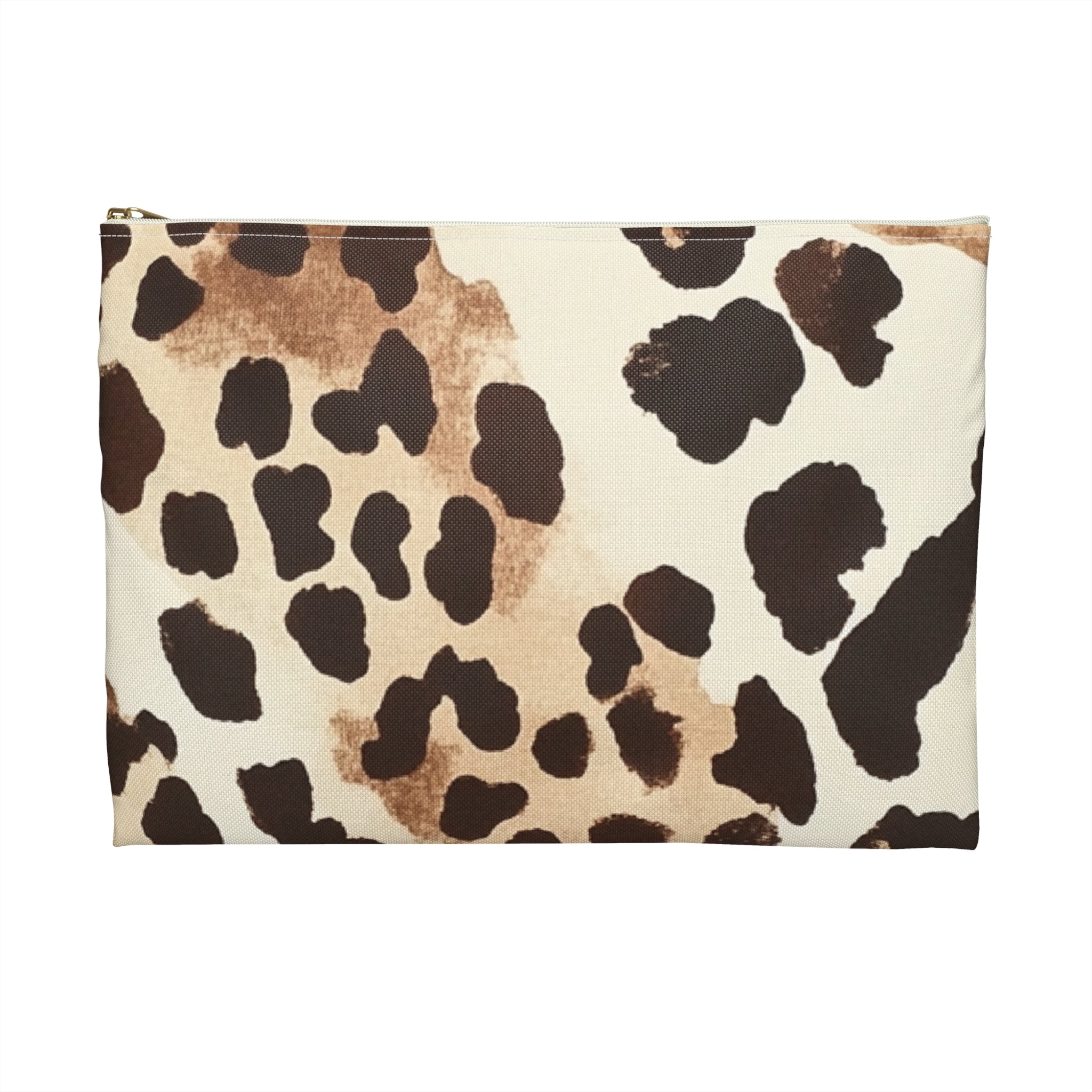 Brown Cow Print Zipper Pouch, Artsulli - Art is Long, Life is Short, Bags, , , , , , , 