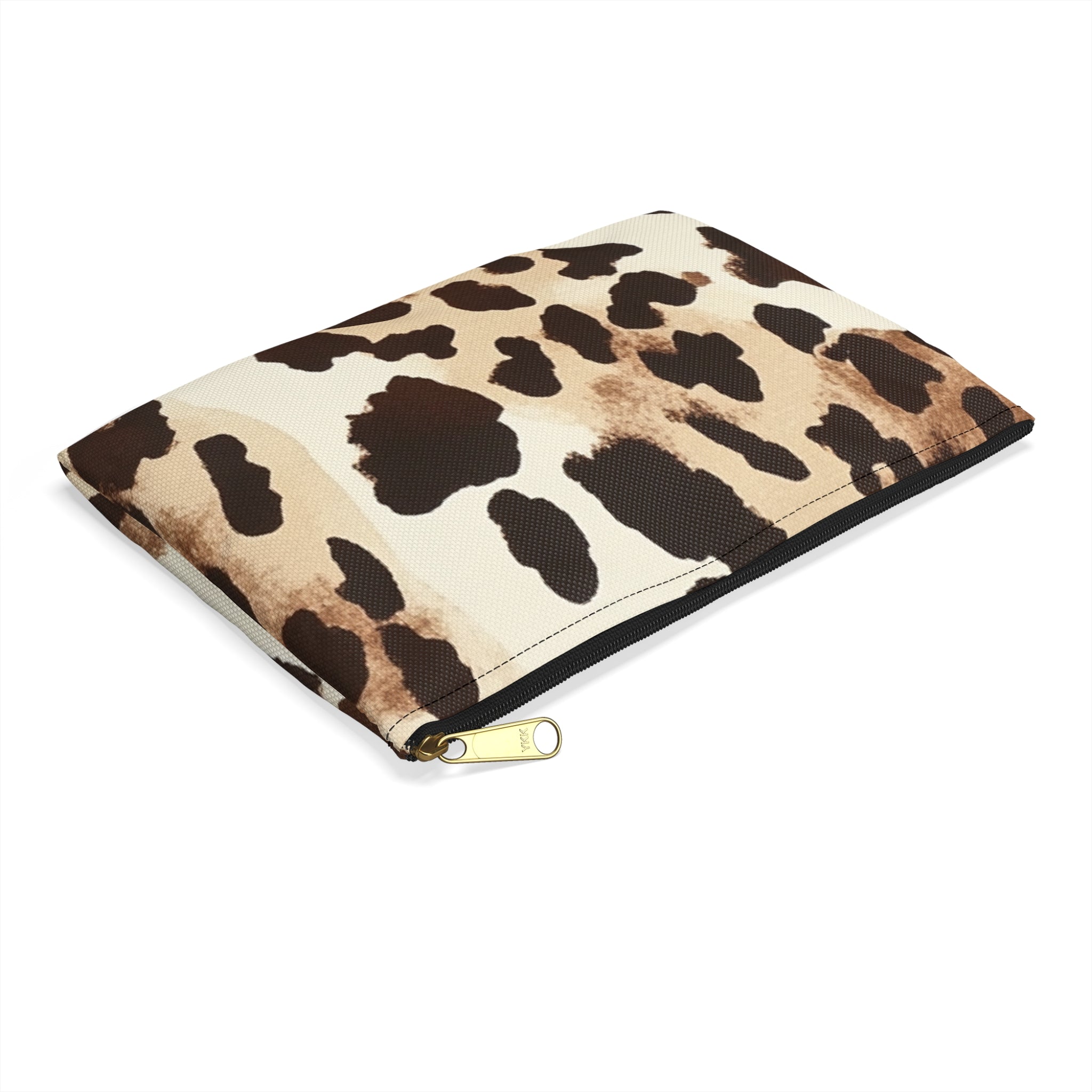 Brown Cow Print Zipper Pouch, Artsulli - Art is Long, Life is Short, Bags, , , , , , , 