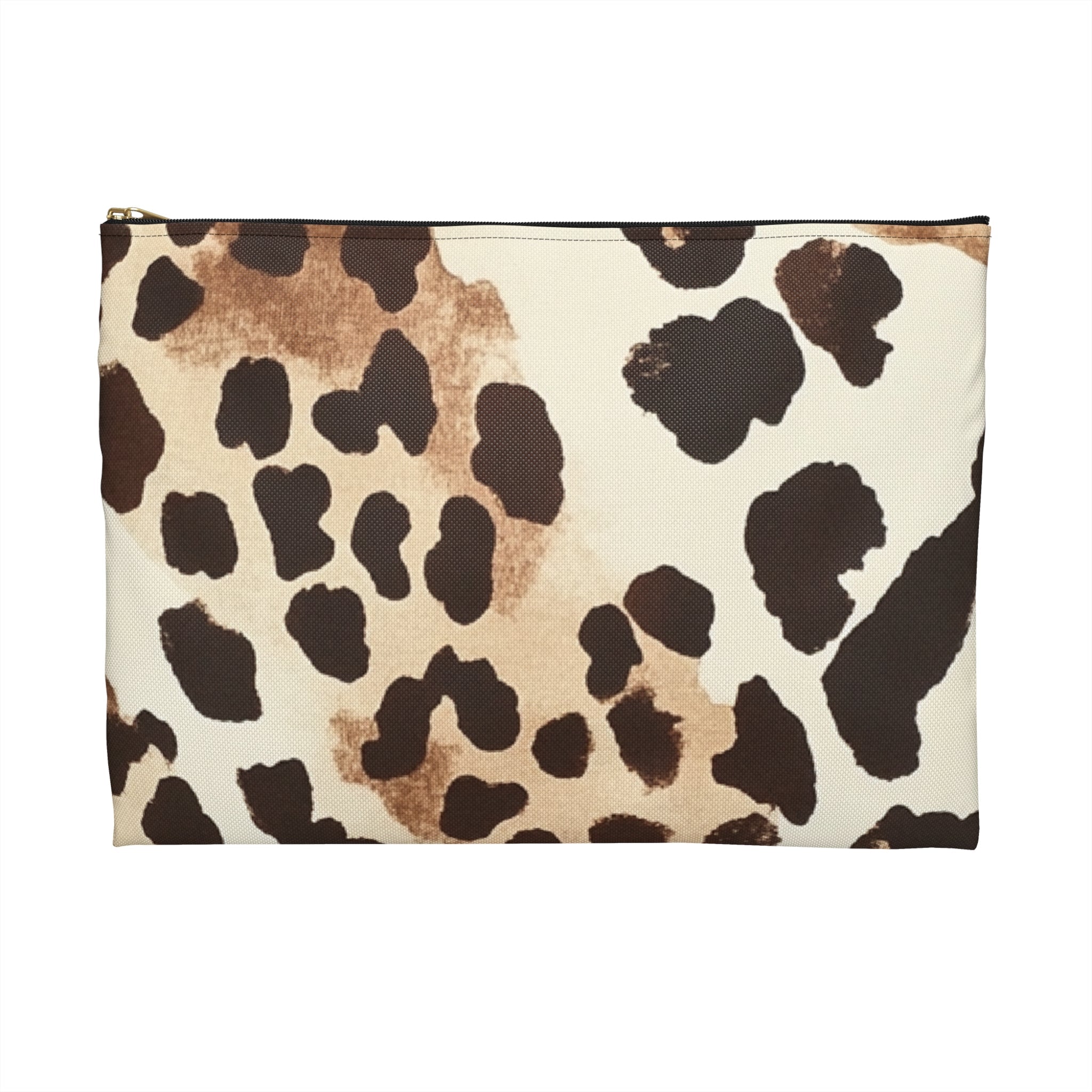 Brown Cow Print Zipper Pouch, Artsulli - Art is Long, Life is Short, Bags, , , , , , , 