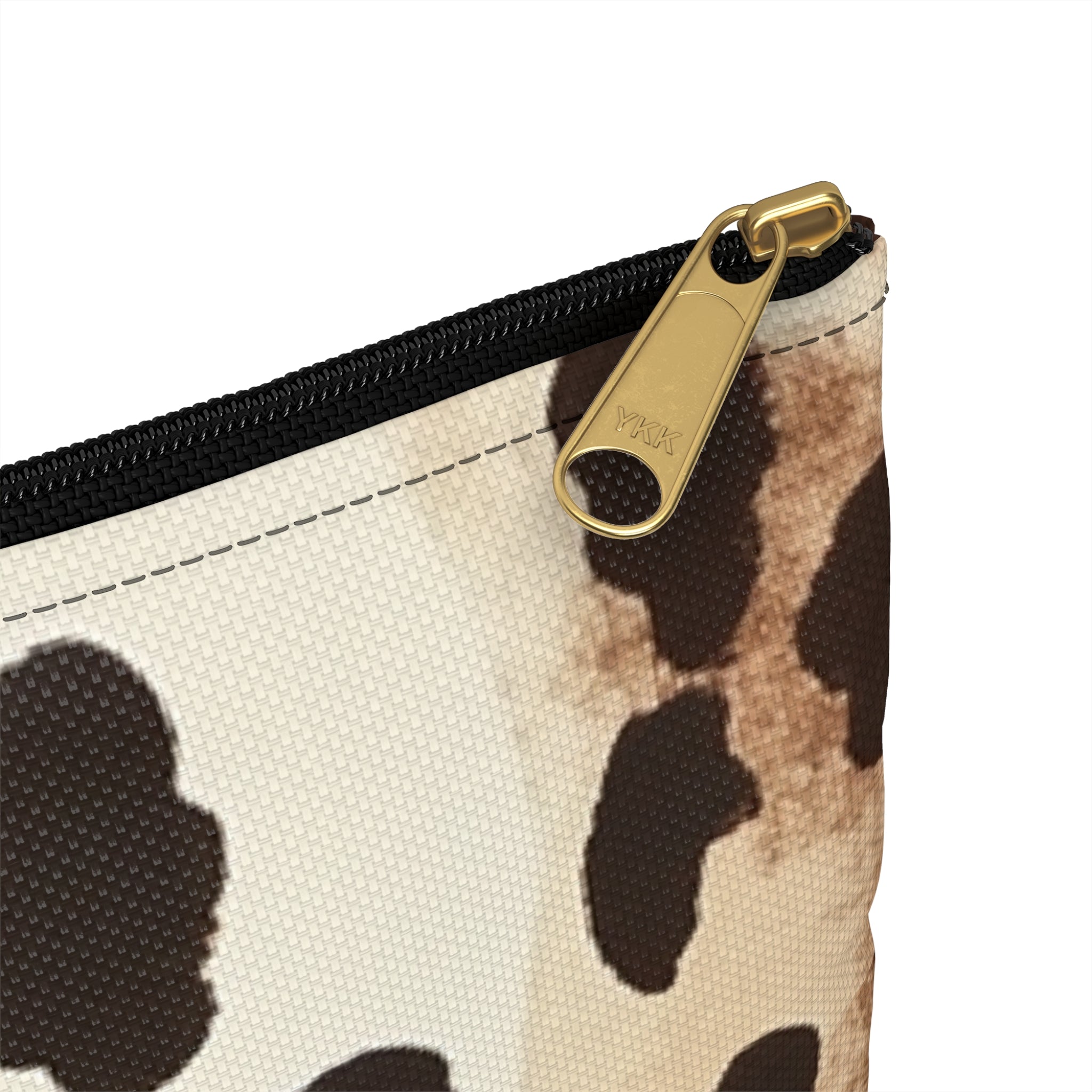 Brown Cow Print Zipper Pouch, Artsulli - Art is Long, Life is Short, Bags, , , , , , , 