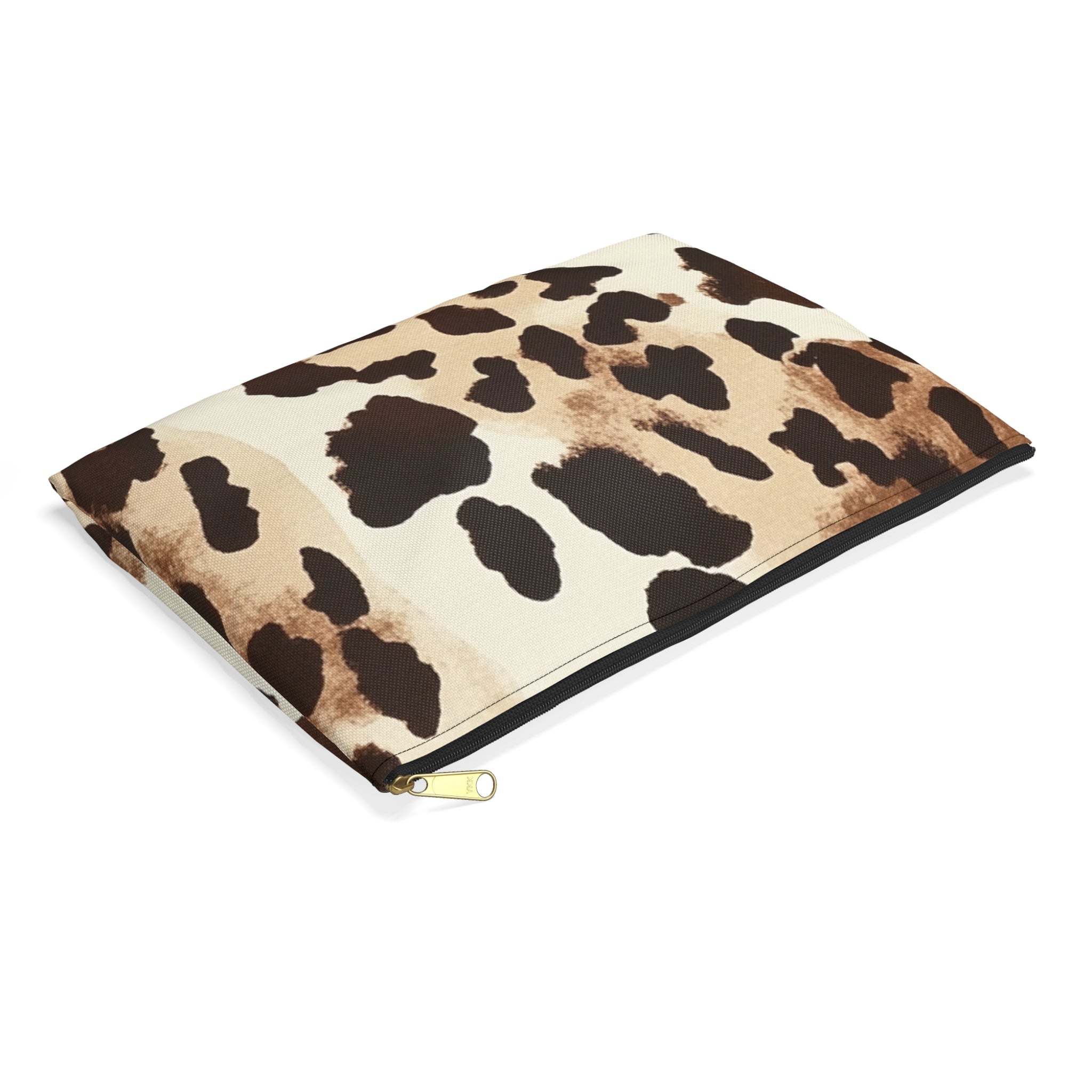 Brown Cow Print Zipper Pouch, Artsulli - Art is Long, Life is Short, Bags, , , , , , , 