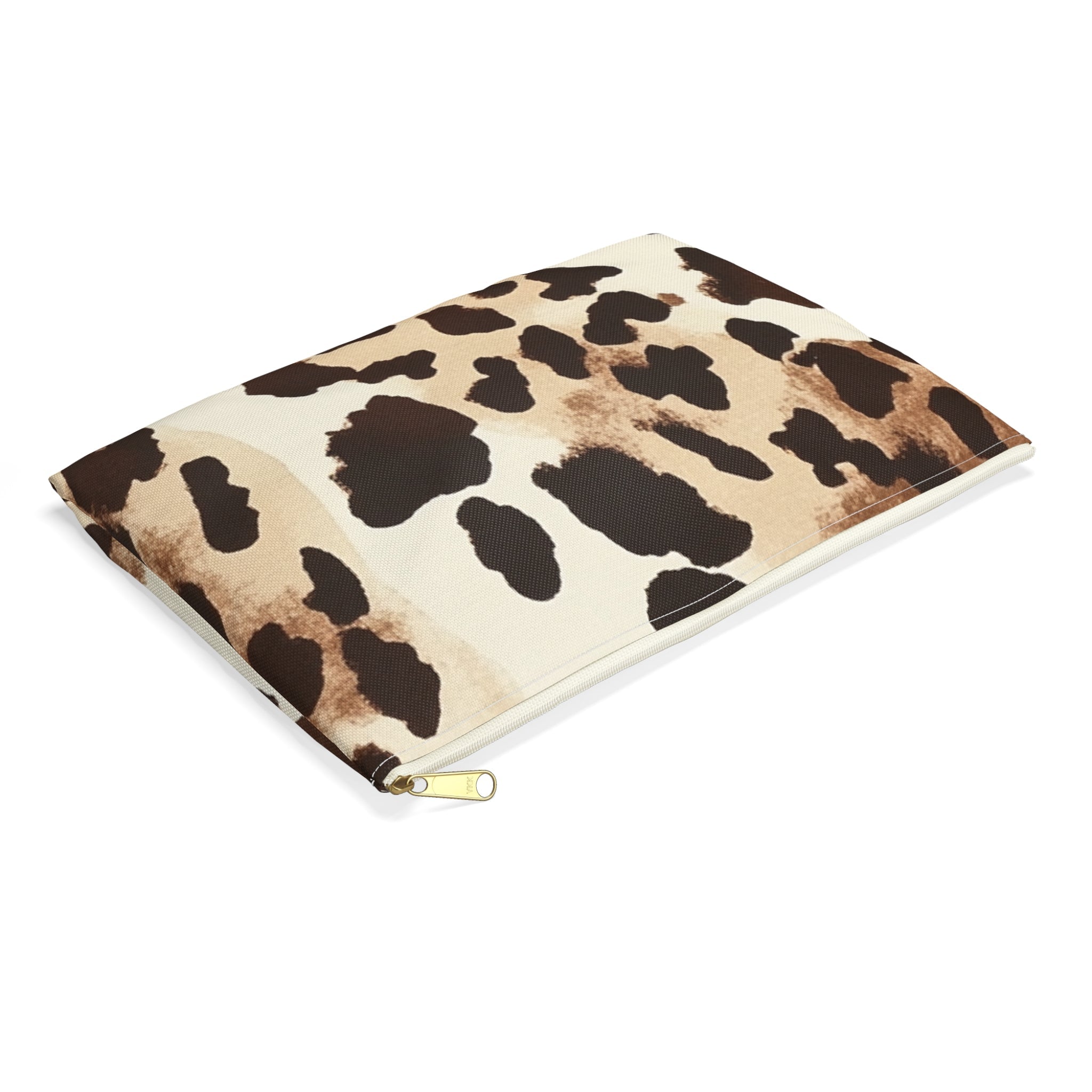 Brown Cow Print Zipper Pouch, Artsulli - Art is Long, Life is Short, Bags, , , , , , , 