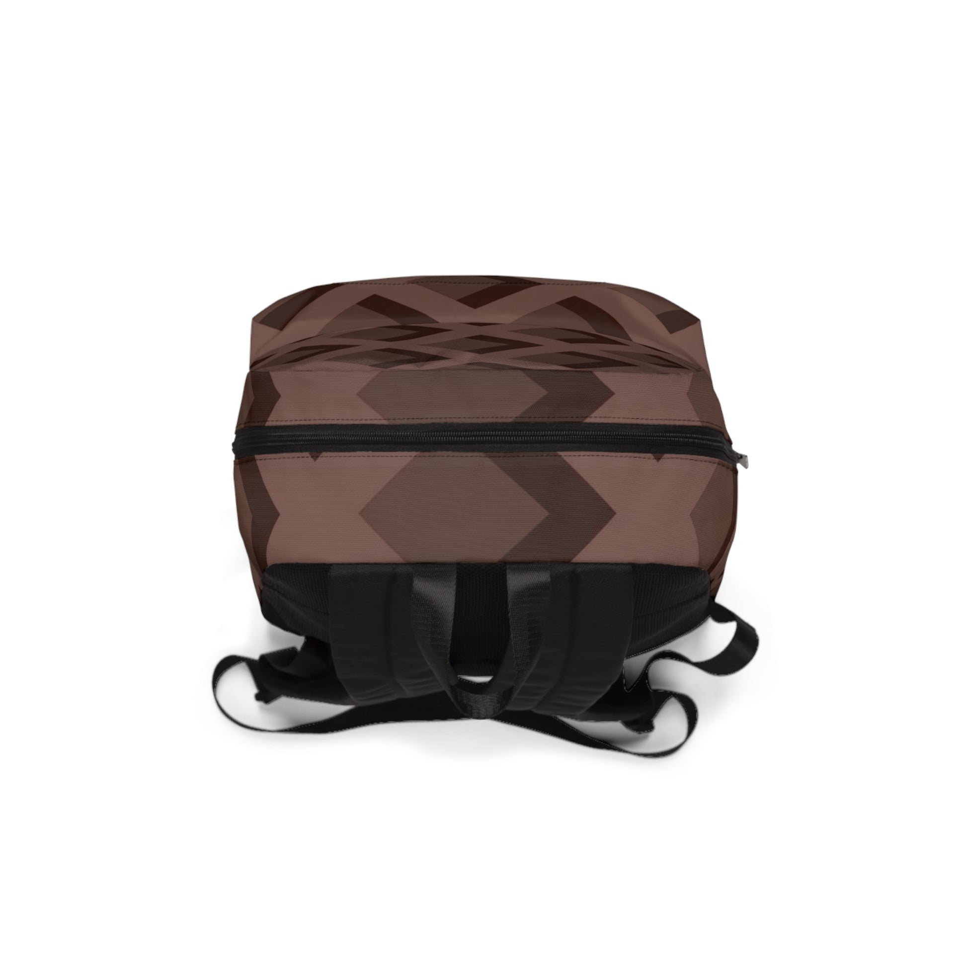 Brown Geometric Diamond Backpack, Artsulli - Art is Long, Life is Short, Bags, , , , , , , 