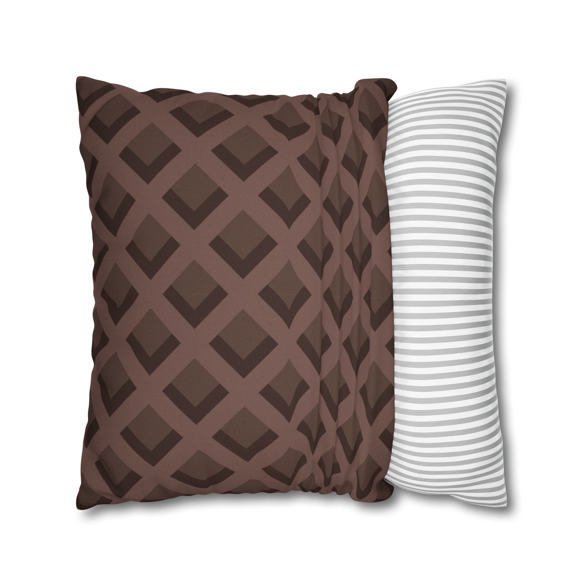 Brown Geometric Diamond Pillow, Artsulli - Art is Long, Life is Short, Home Decor, , , , , , , 