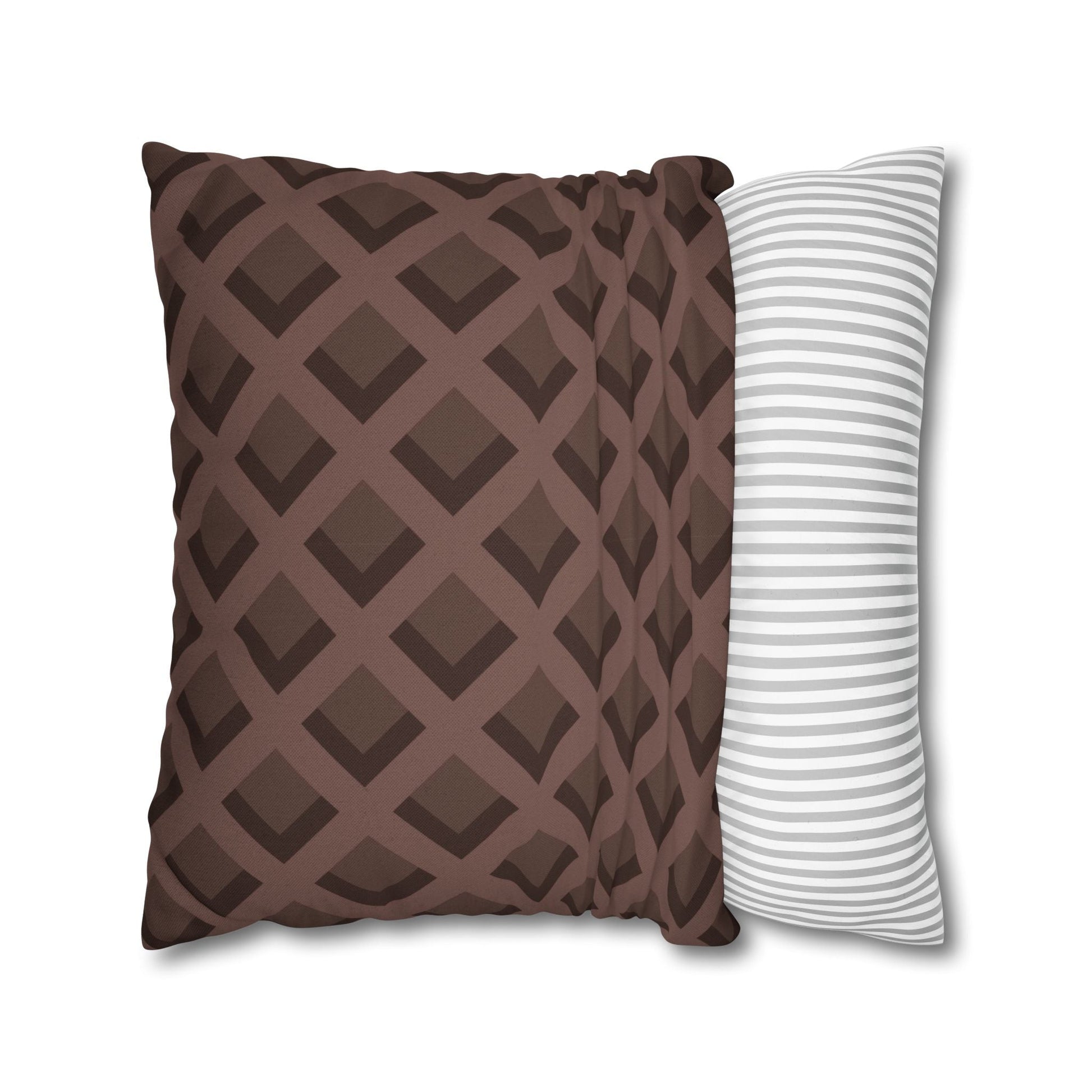 Brown Geometric Diamond Pillow, Artsulli - Art is Long, Life is Short, Home Decor, , , , , , , 