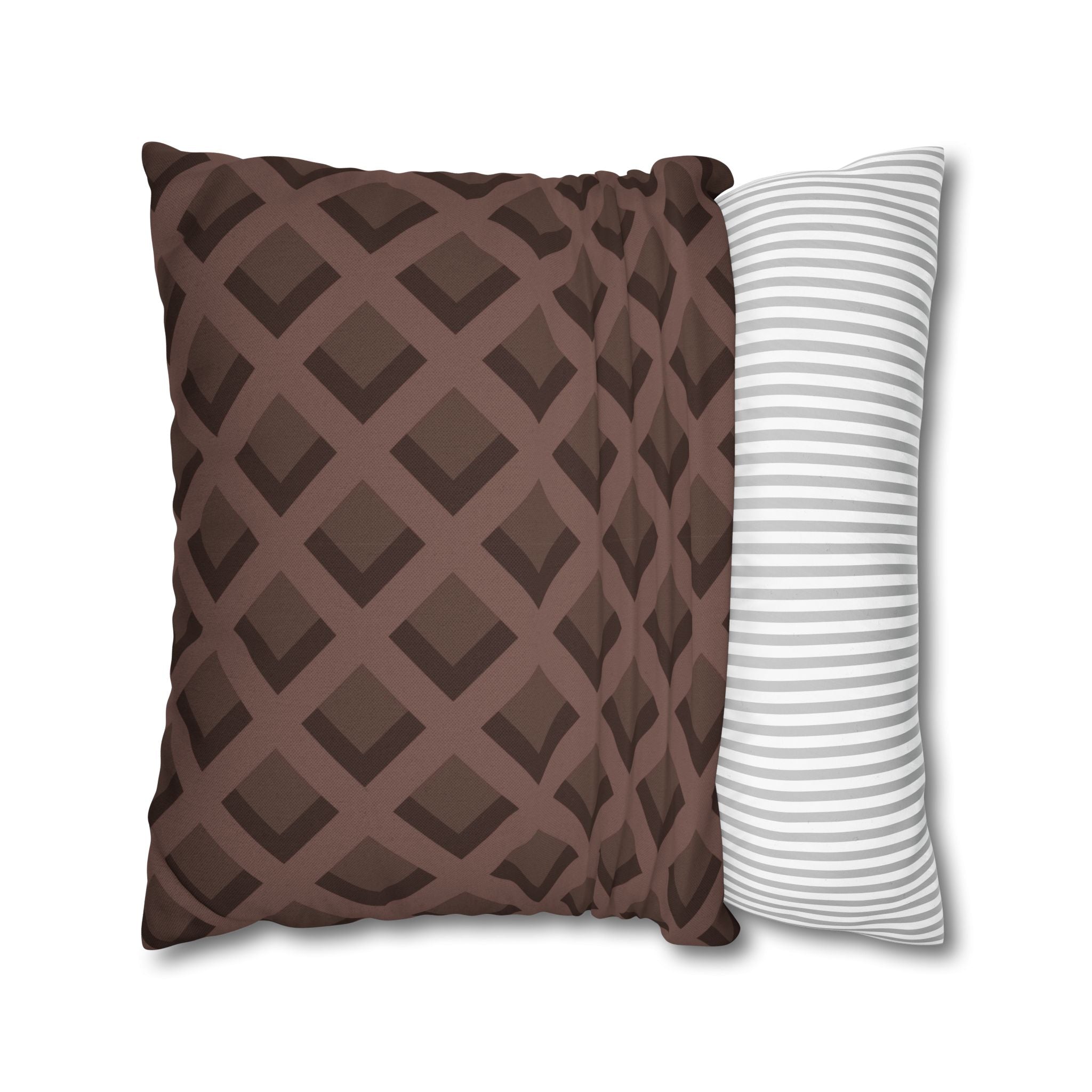 Brown Geometric Diamond Pillow, Artsulli - Art is Long, Life is Short, Home Decor, , , , , , , 