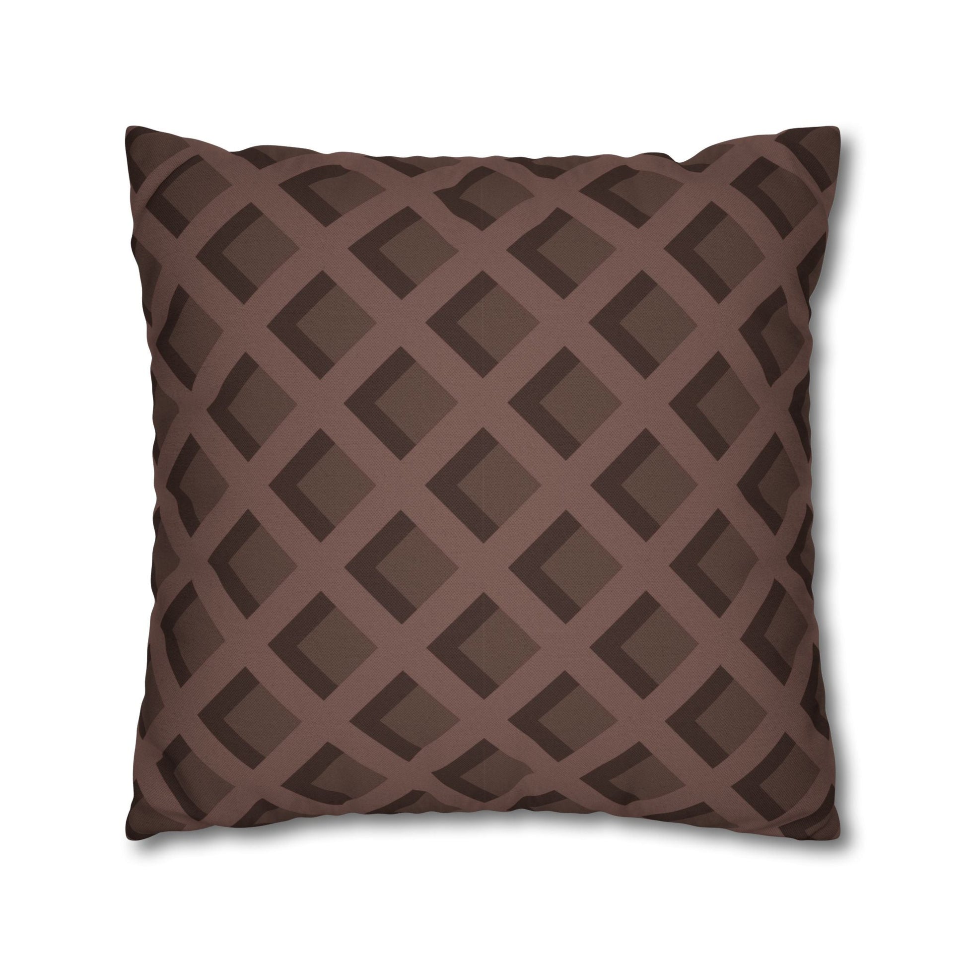 Brown Geometric Diamond Pillow, Artsulli - Art is Long, Life is Short, Home Decor, , , , , , , 