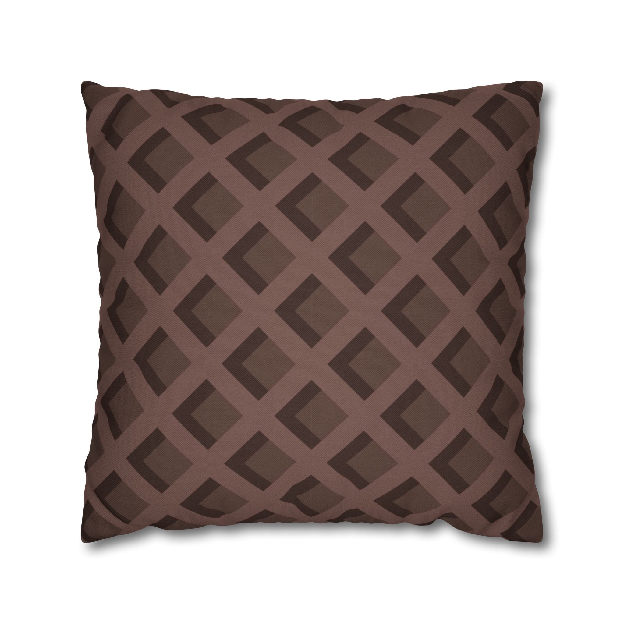 Brown Geometric Diamond Pillow, Artsulli - Art is Long, Life is Short, Home Decor, Size, 20" × 20", , , , , 78447509941630092674