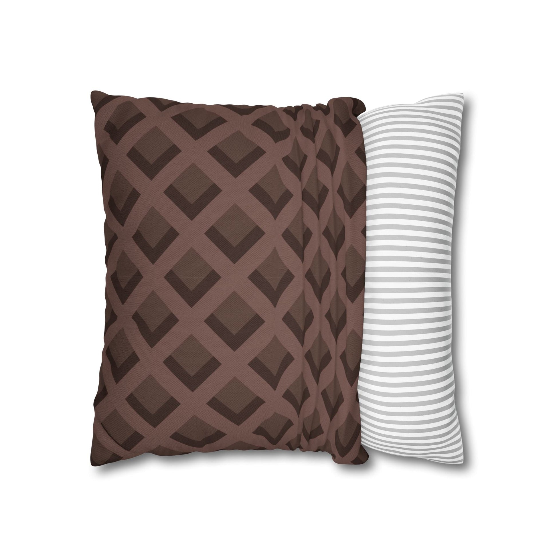 Brown Geometric Diamond Pillow, Artsulli - Art is Long, Life is Short, Home Decor, , , , , , , 