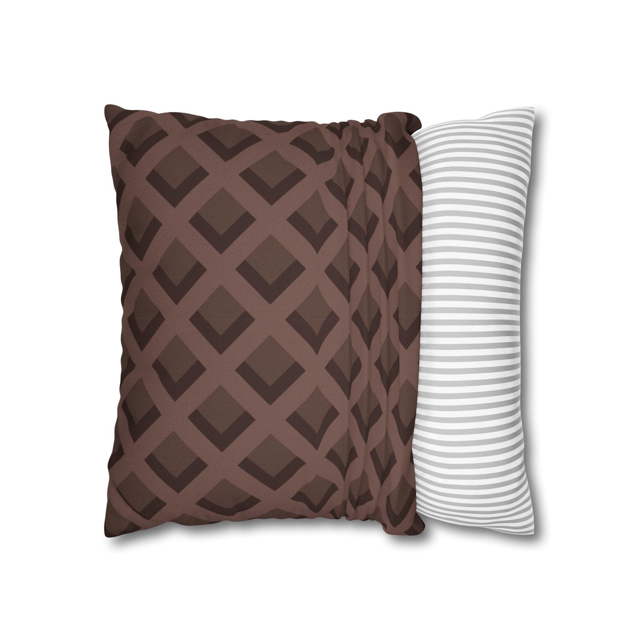 Brown Geometric Diamond Pillow, Artsulli - Art is Long, Life is Short, Home Decor, , , , , , , 