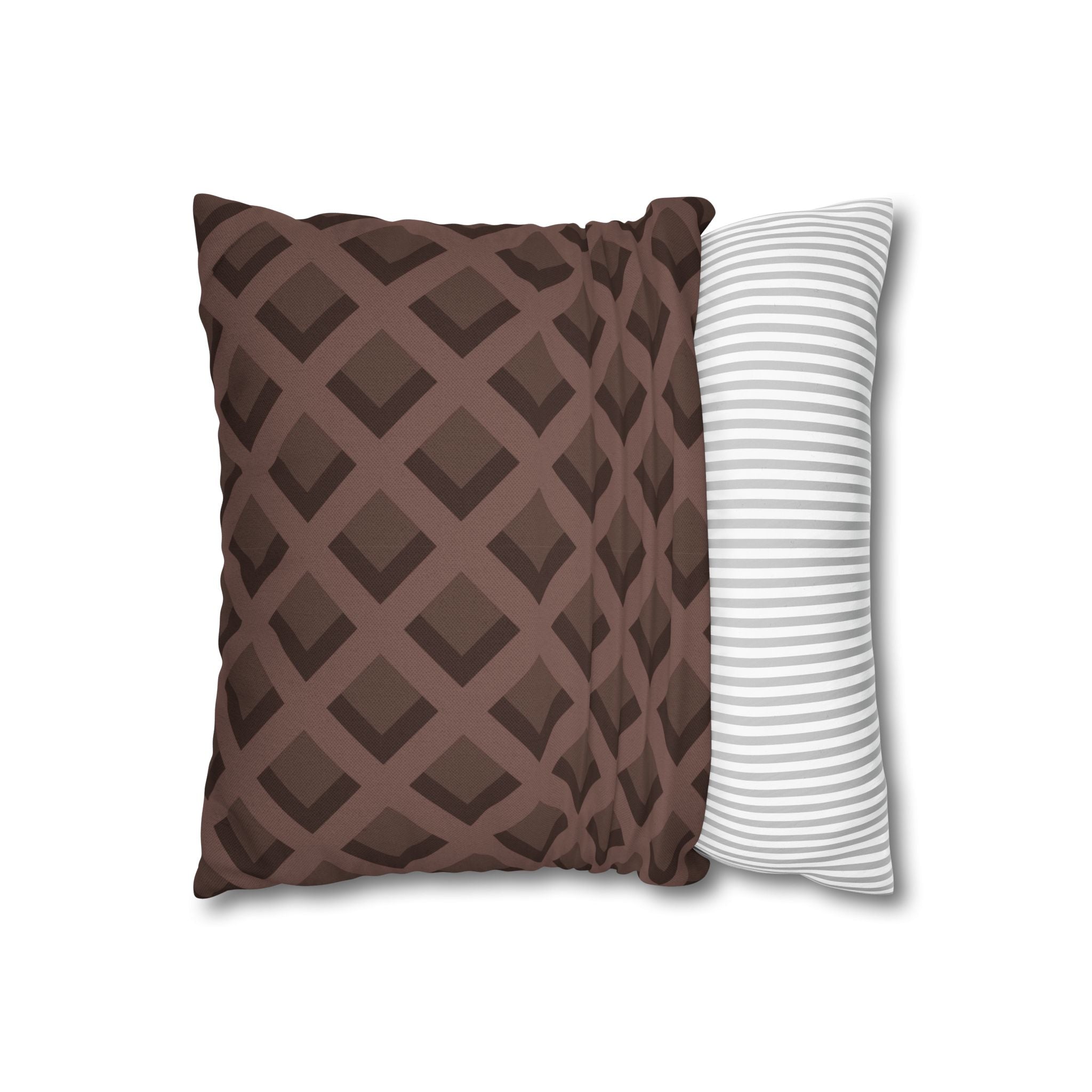 Brown Geometric Diamond Pillow, Artsulli - Art is Long, Life is Short, Home Decor, , , , , , , 