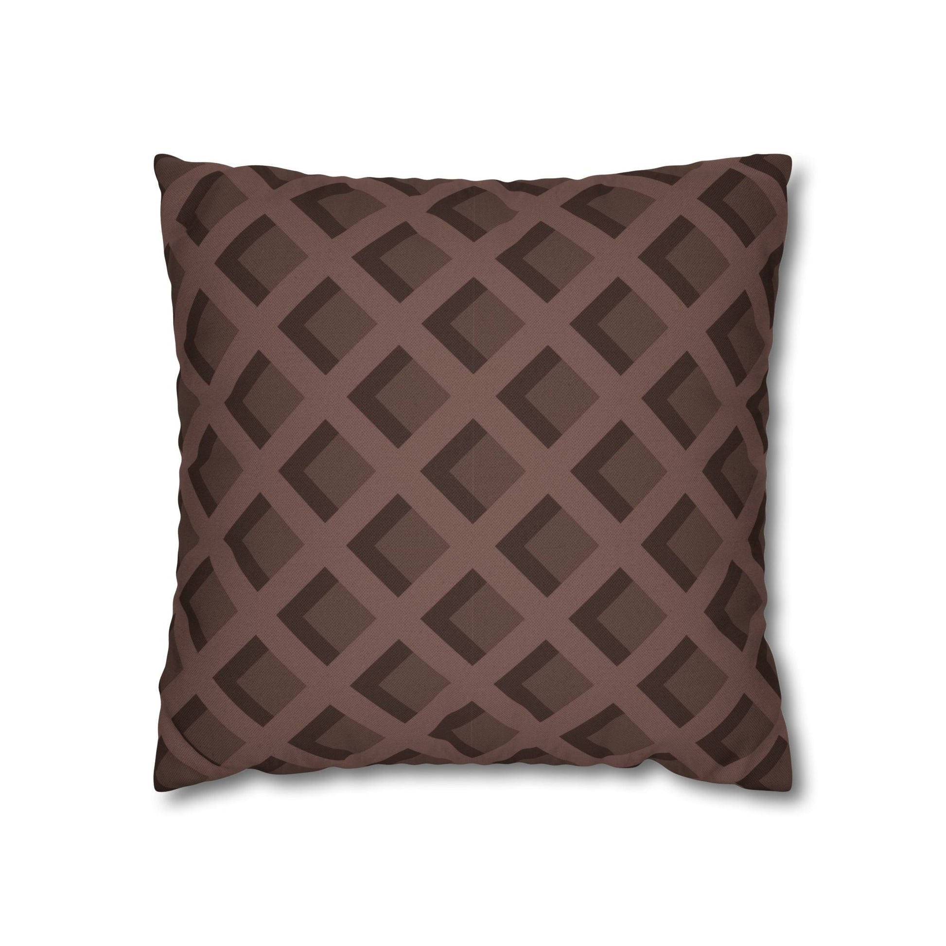 Brown Geometric Diamond Pillow, Artsulli - Art is Long, Life is Short, Home Decor, Size, 16" × 16", , , , , 18241645020662298282