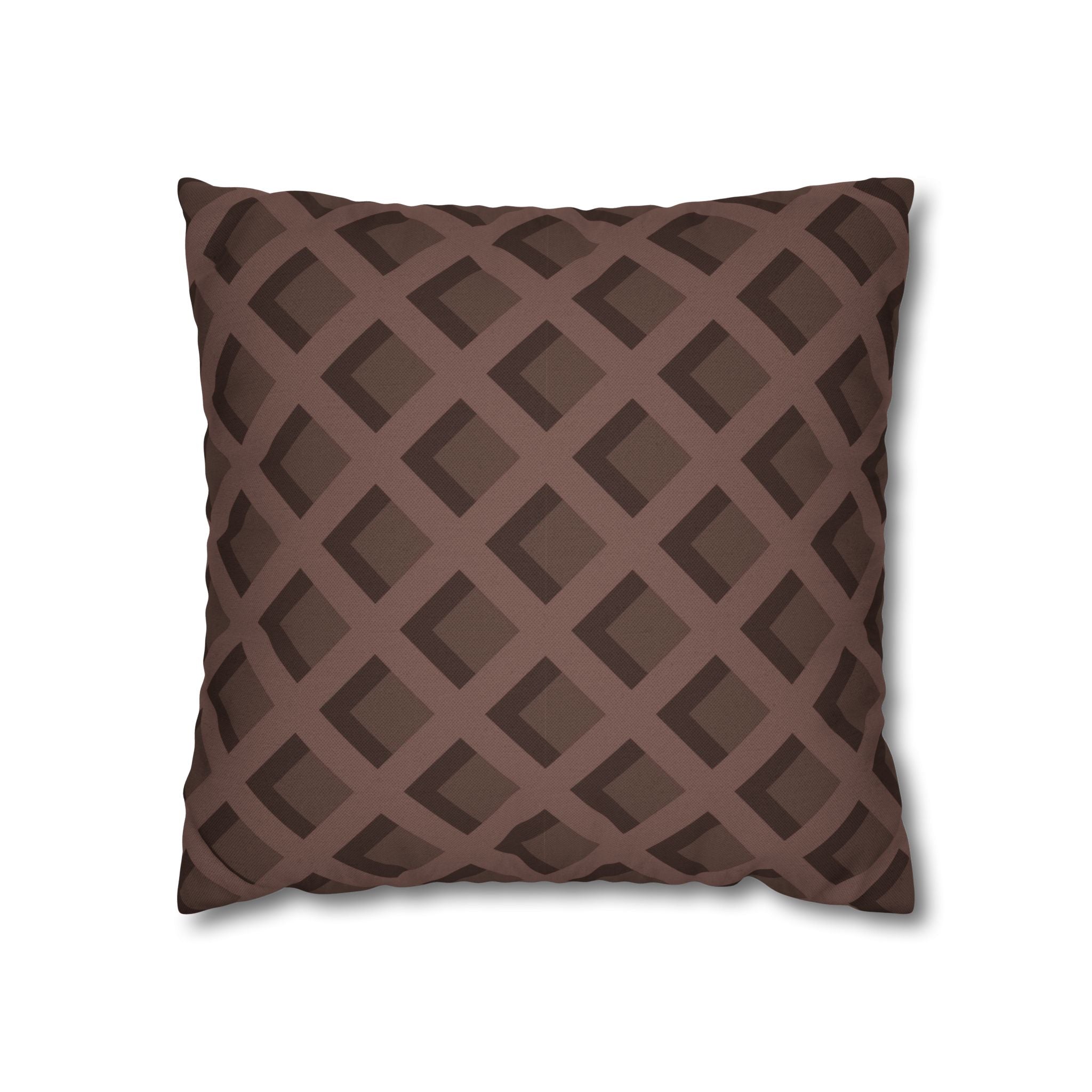 Brown Geometric Diamond Pillow, Artsulli - Art is Long, Life is Short, Home Decor, Size, 16" × 16", , , , , 18241645020662298282