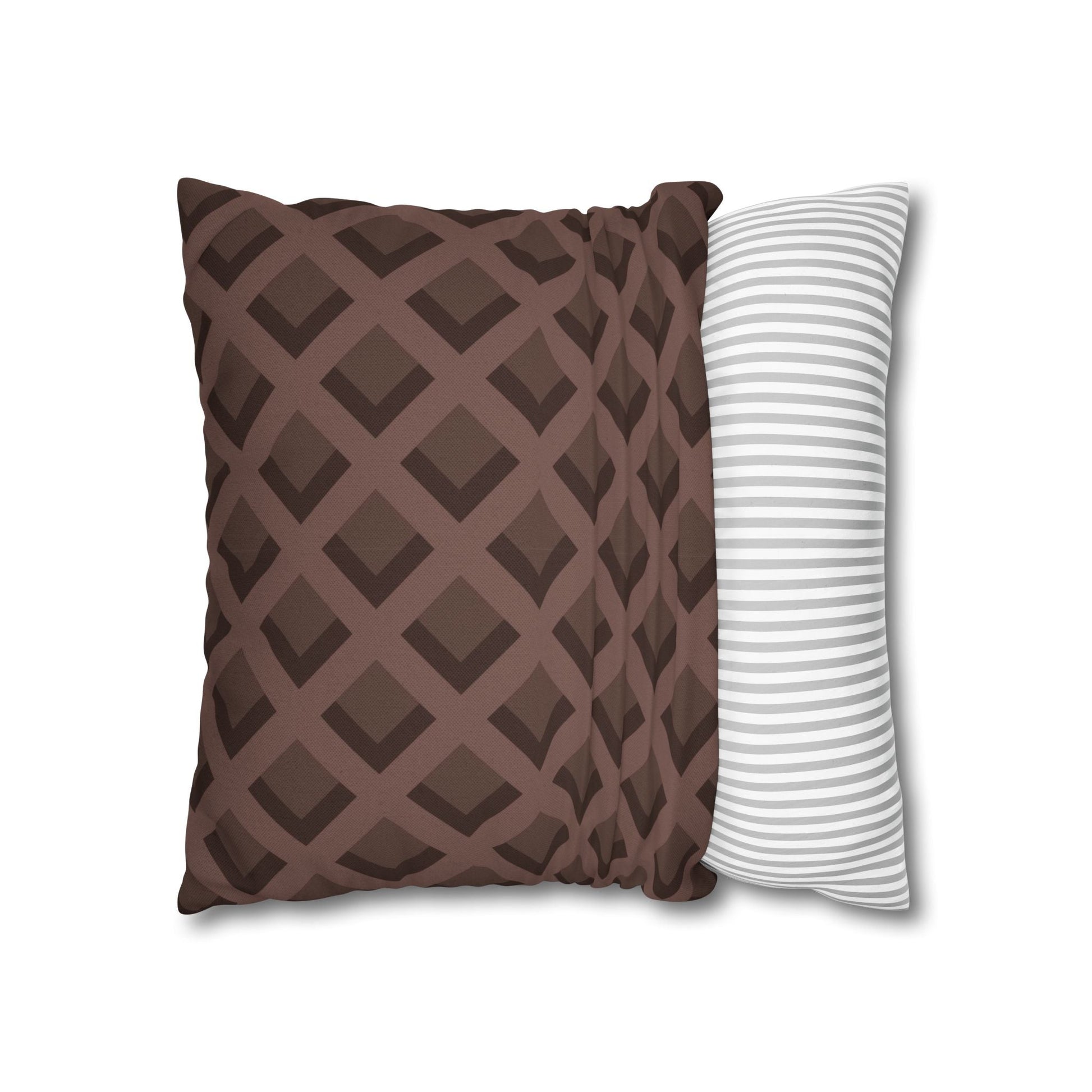 Brown Geometric Diamond Pillow, Artsulli - Art is Long, Life is Short, Home Decor, , , , , , , 