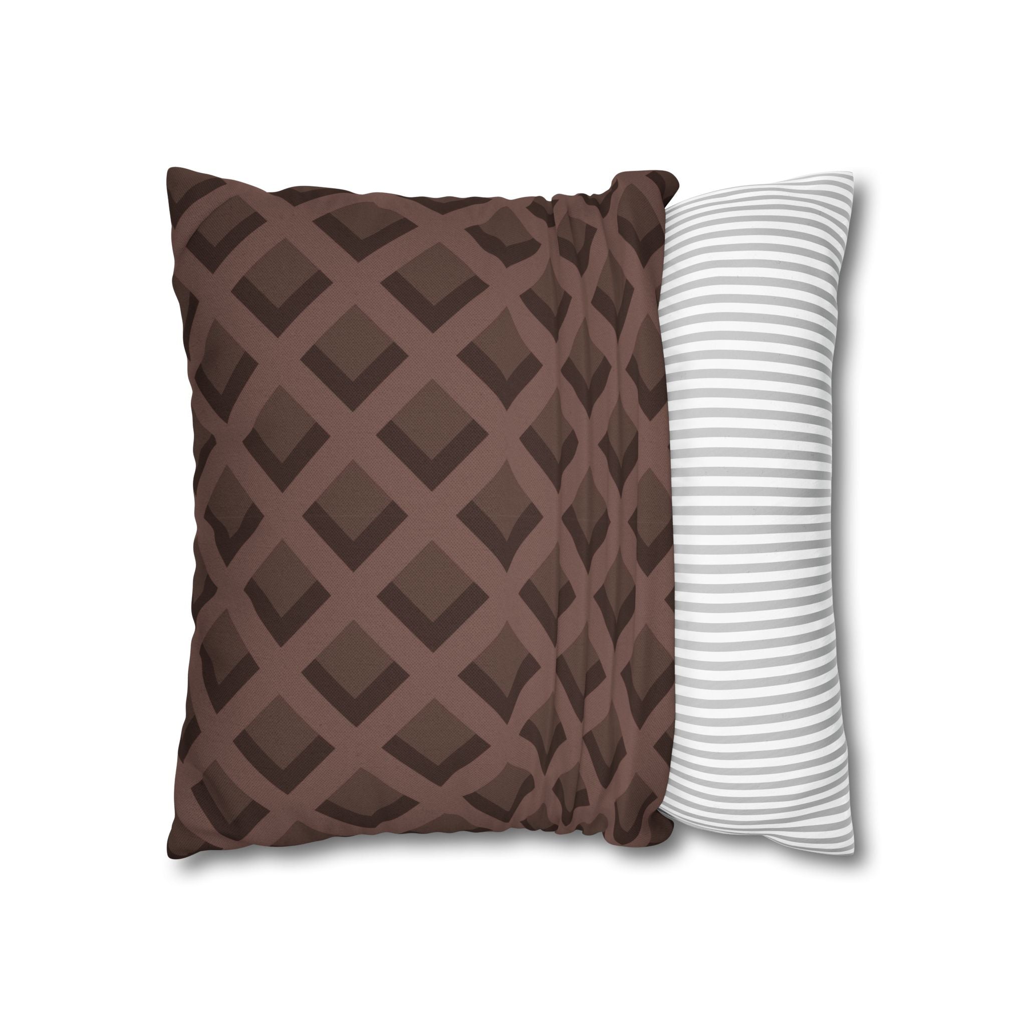 Brown Geometric Diamond Pillow, Artsulli - Art is Long, Life is Short, Home Decor, , , , , , , 