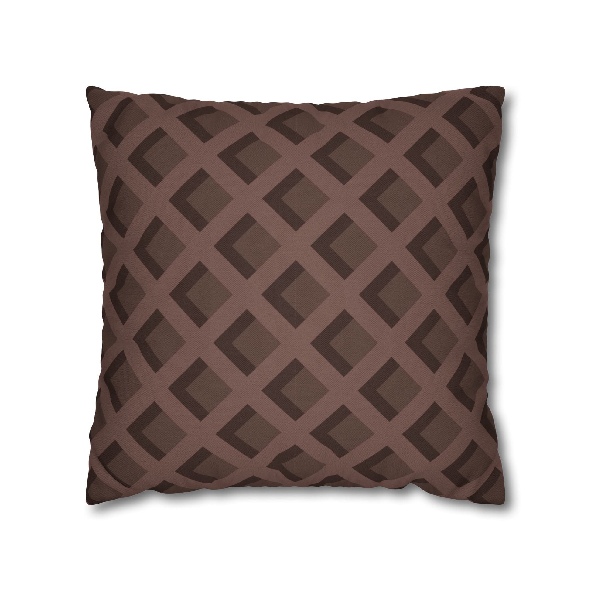 Brown Geometric Diamond Pillow, Artsulli - Art is Long, Life is Short, Home Decor, Size, 18" × 18", , , , , 26412154818573496970