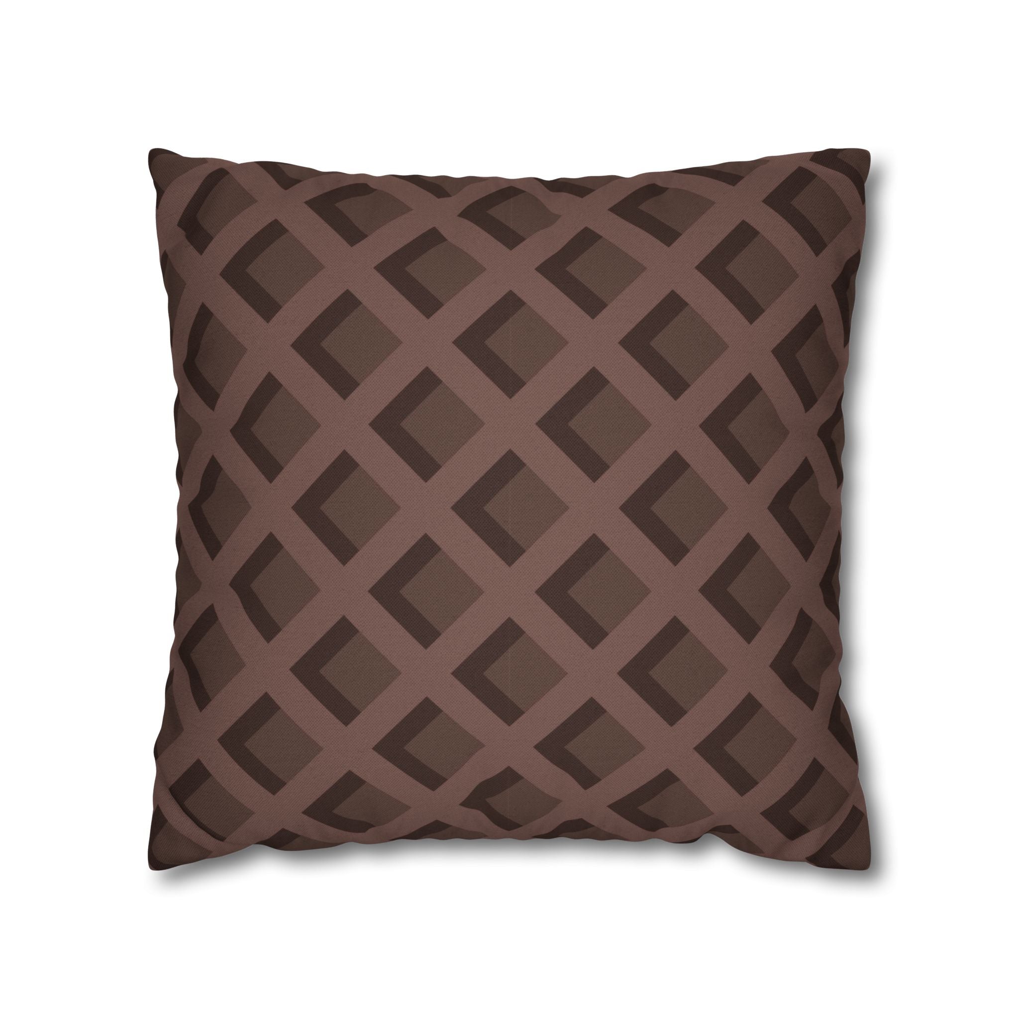 Brown Geometric Diamond Pillow, Artsulli - Art is Long, Life is Short, Home Decor, Size, 18" × 18", , , , , 26412154818573496970