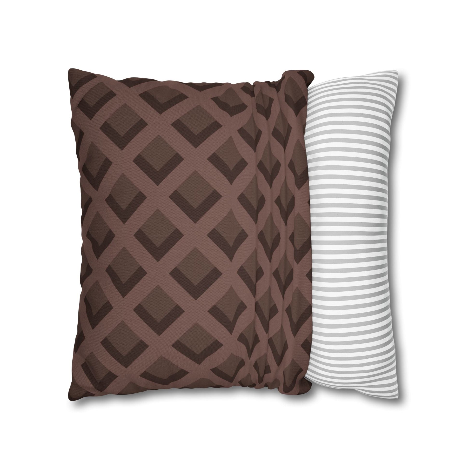 Brown Geometric Diamond Pillow, Artsulli - Art is Long, Life is Short, Home Decor, , , , , , , 