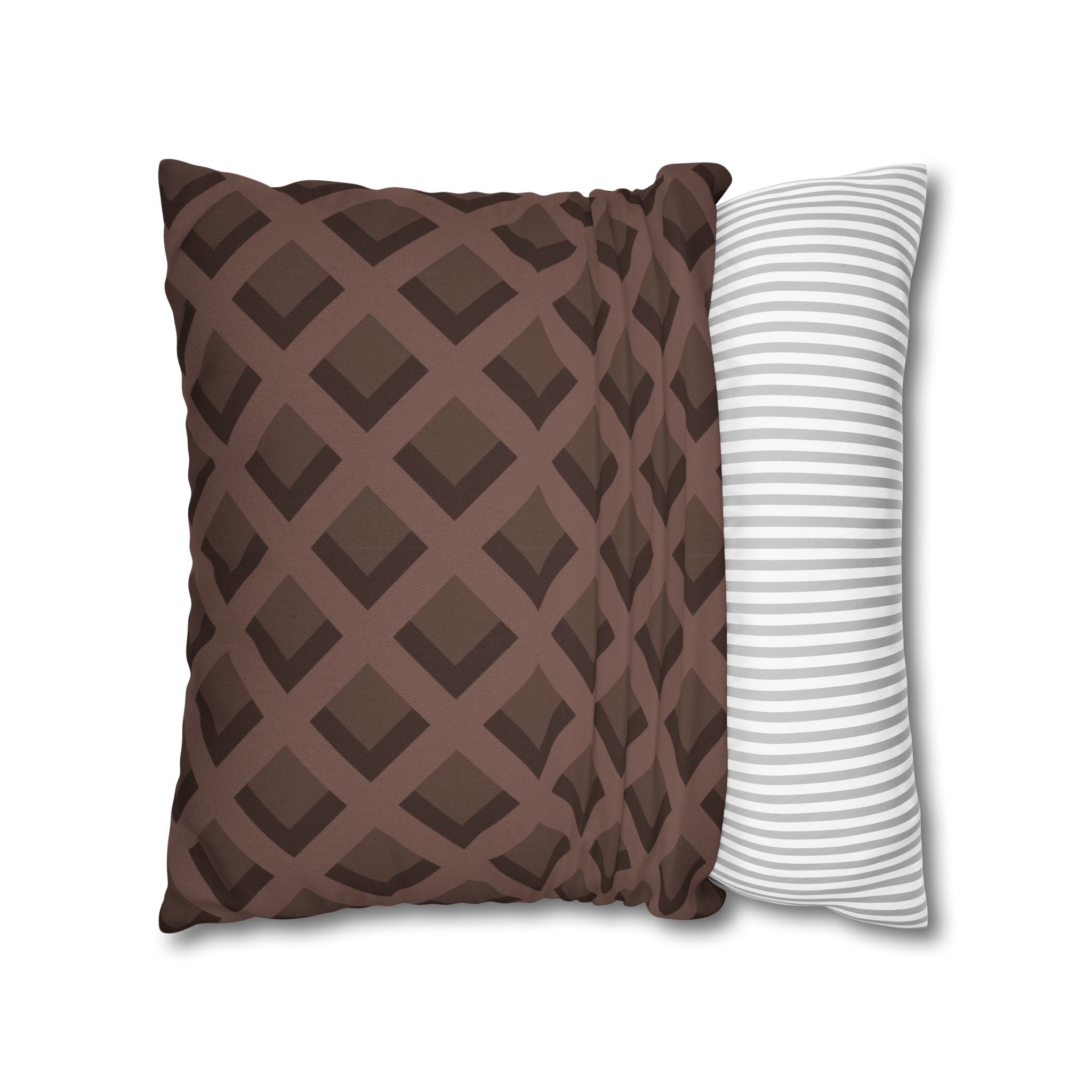 Brown Geometric Diamond Pillow, Artsulli - Art is Long, Life is Short, Home Decor, , , , , , , 