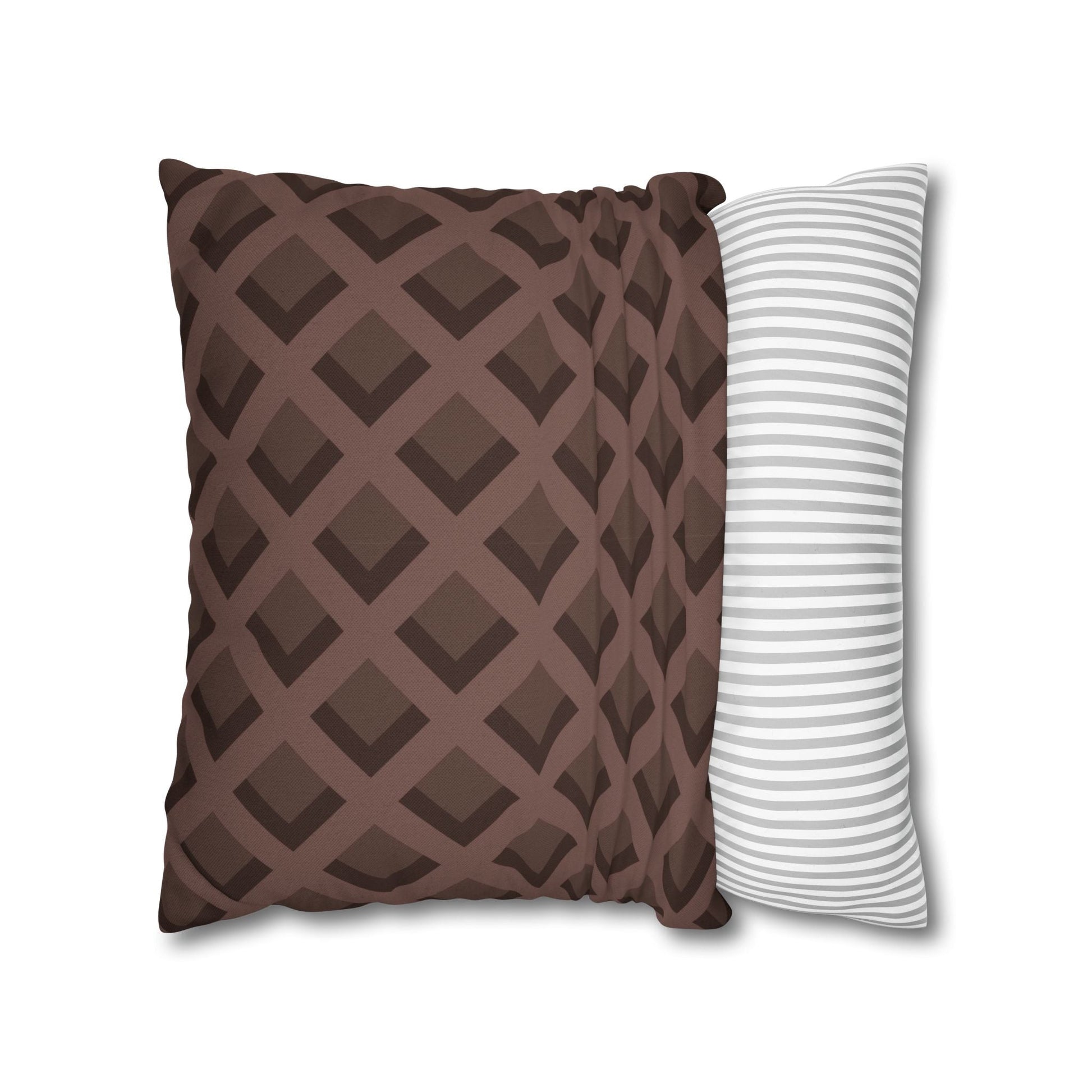 Brown Geometric Diamond Pillow, Artsulli - Art is Long, Life is Short, Home Decor, , , , , , , 