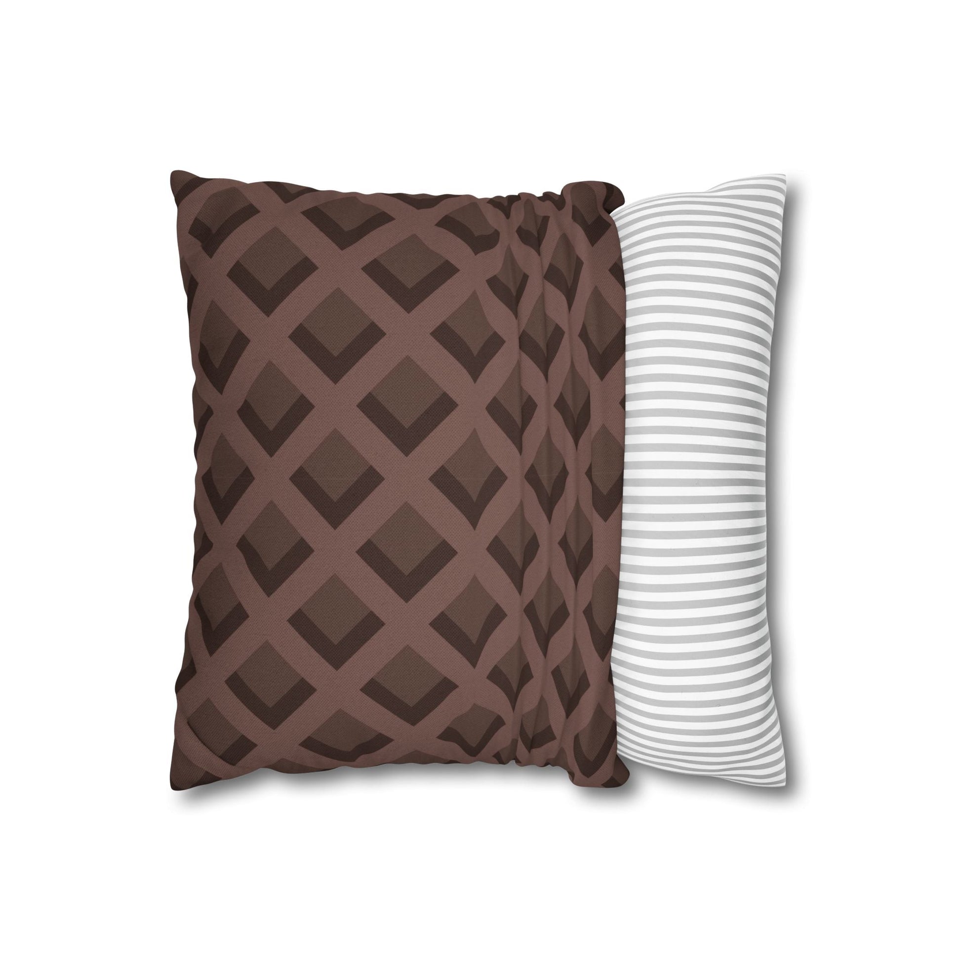 Brown Geometric Diamond Pillow, Artsulli - Art is Long, Life is Short, Home Decor, , , , , , , 
