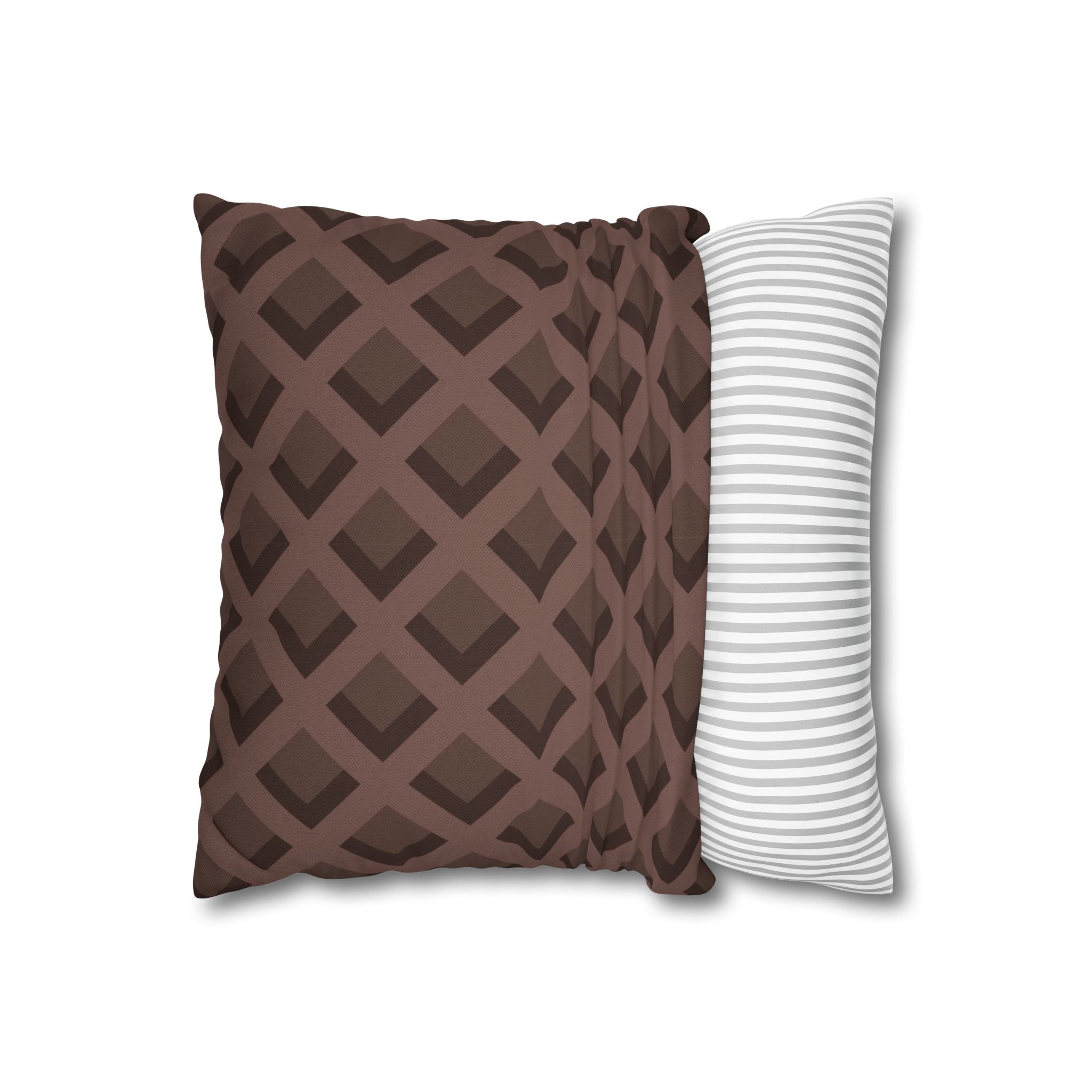 Brown Geometric Diamond Pillow, Artsulli - Art is Long, Life is Short, Home Decor, , , , , , , 