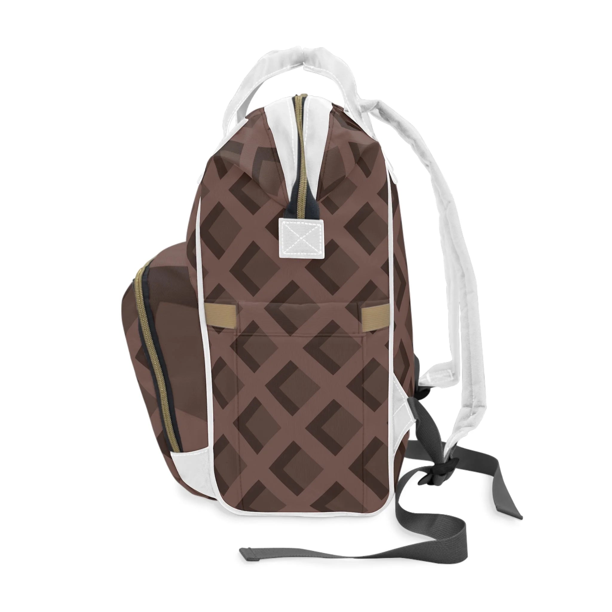 JAKKOUTTHEBXX Brown Geometric Diaper Backpack 2025