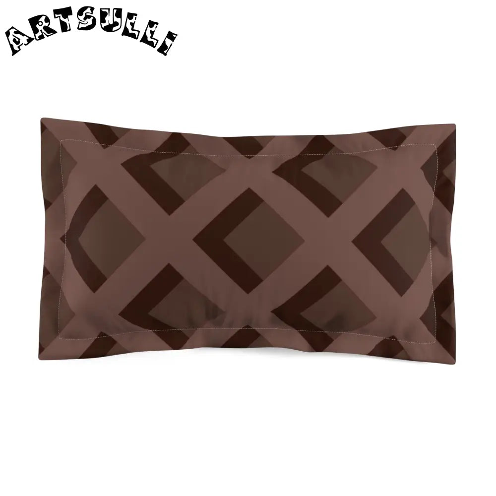 Brown Geometric Flange Pillow Sham, Artsulli - Art is Long, Life is Short, Home Decor, Size, King, , , , , 18815986152730288178