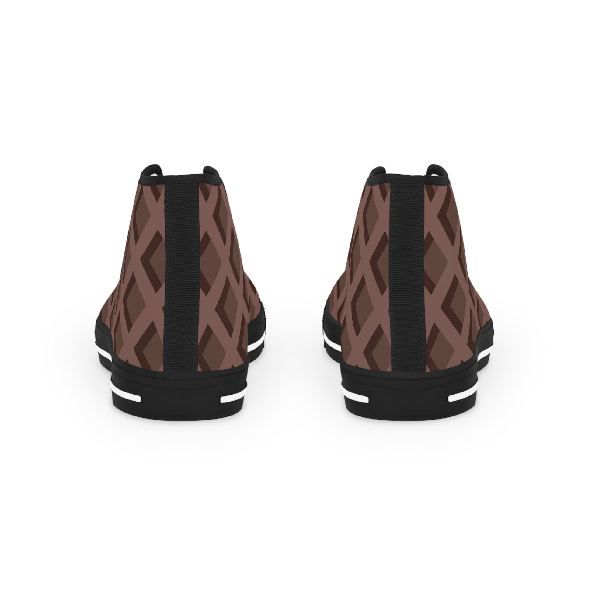 Printify Brown Geometric High-Top Canvas Sneakers 2025