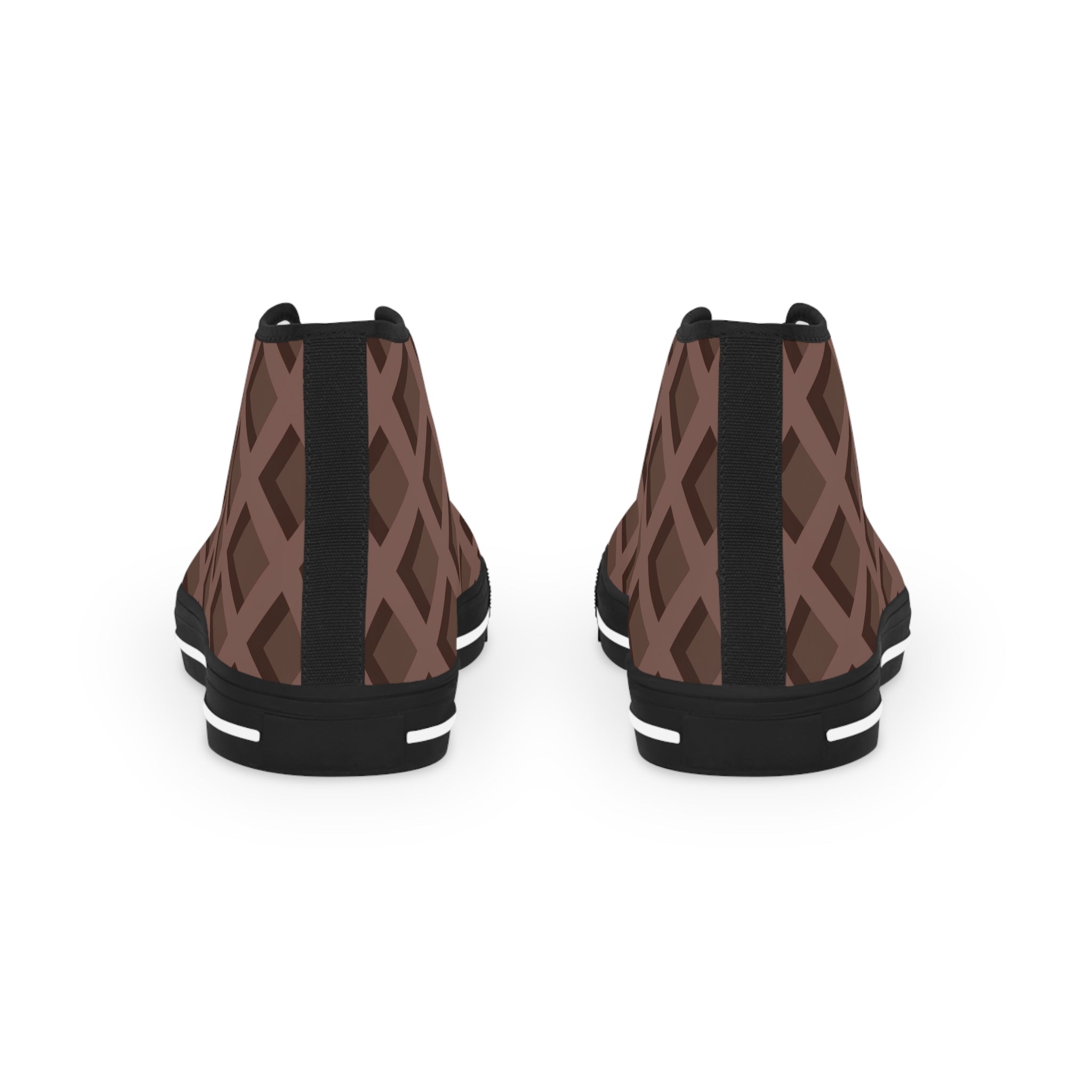 Printify Brown Geometric High-Top Canvas Sneakers 2025