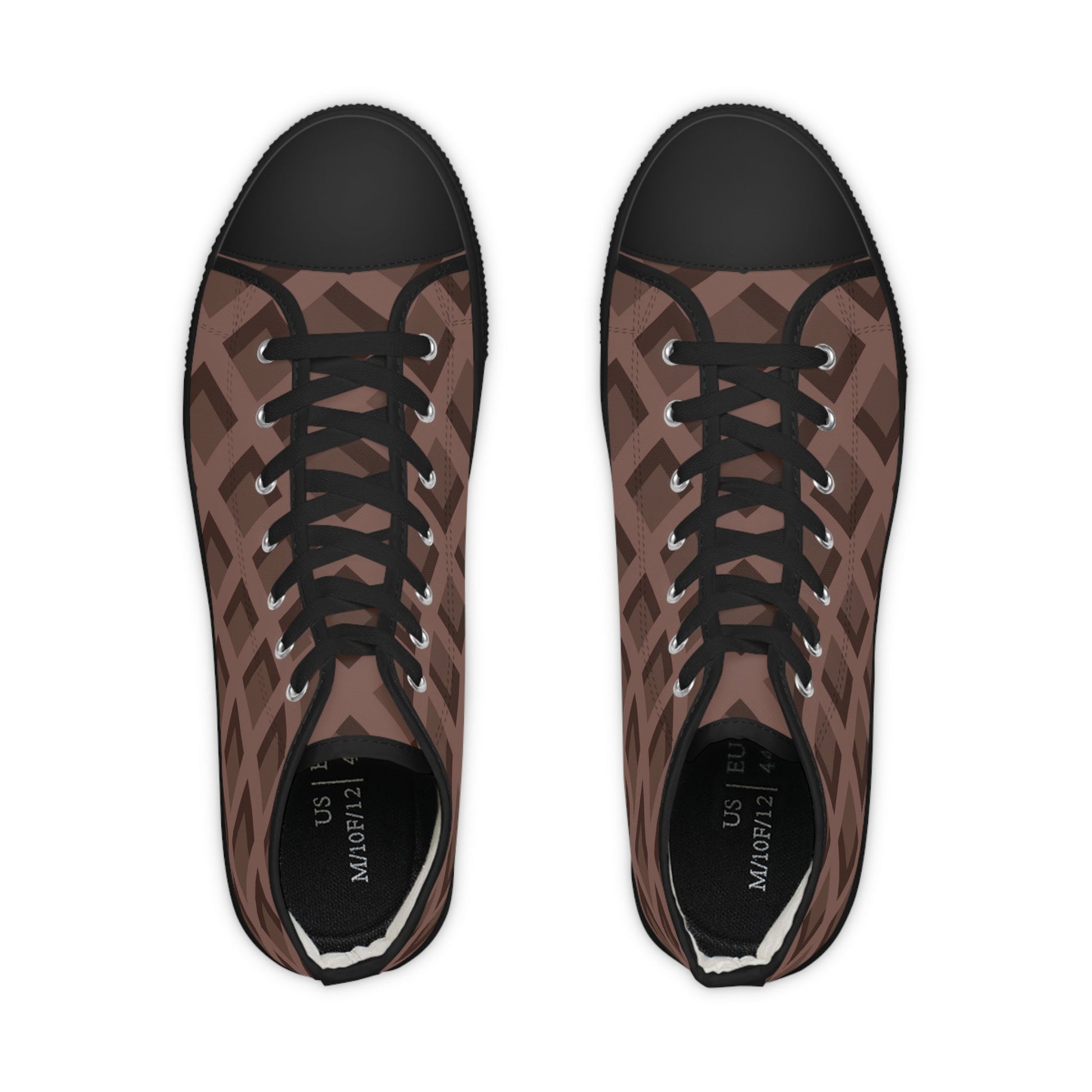 Printify Brown Geometric High-Top Canvas Sneakers 2025