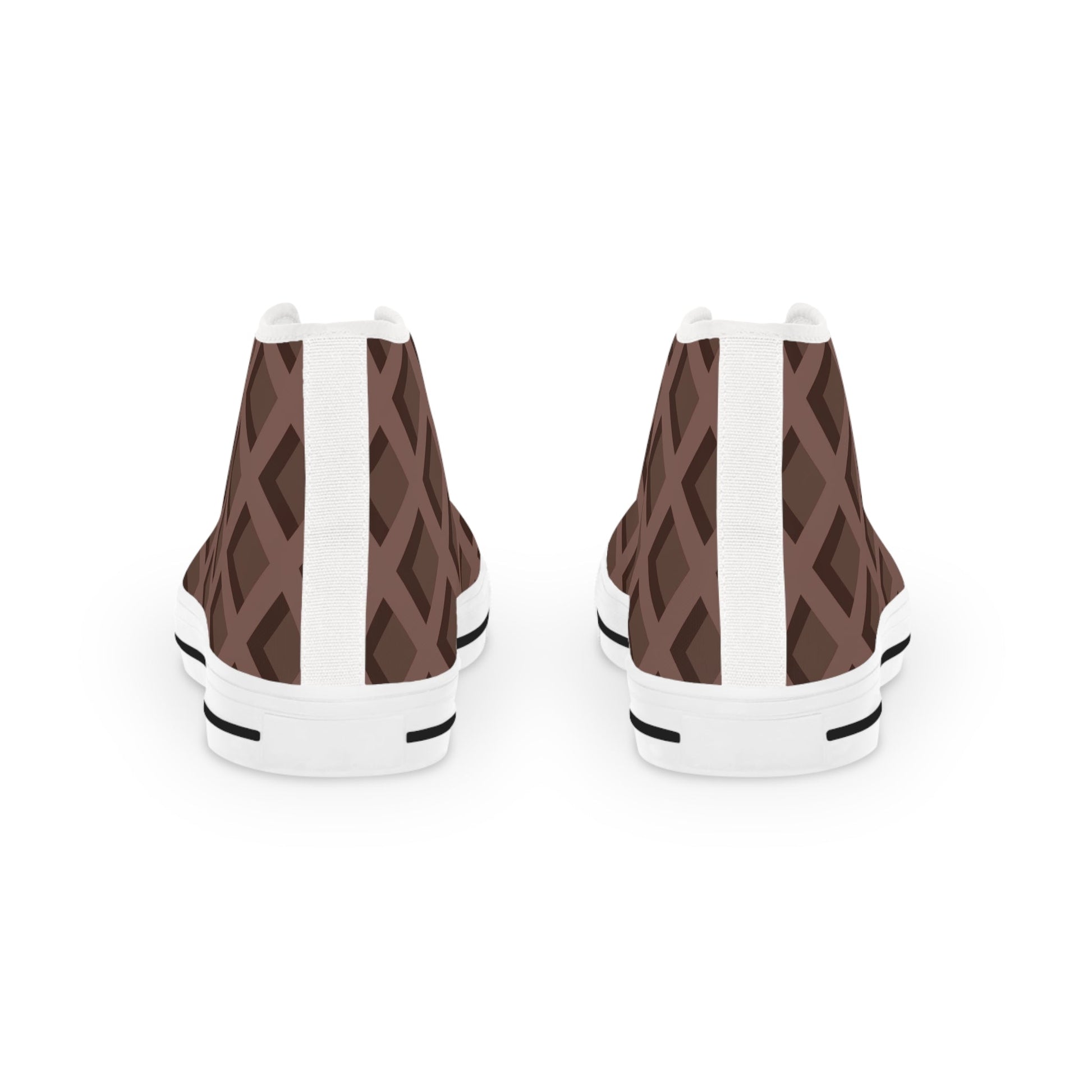 Printify Brown Geometric High-Top Canvas Sneakers 2025
