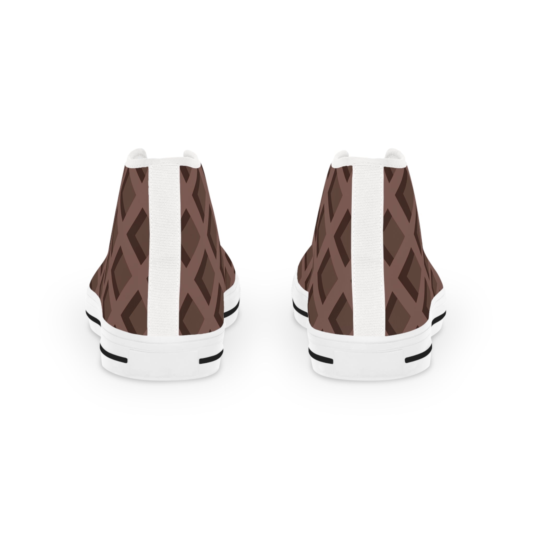 Printify Brown Geometric High-Top Canvas Sneakers 2025