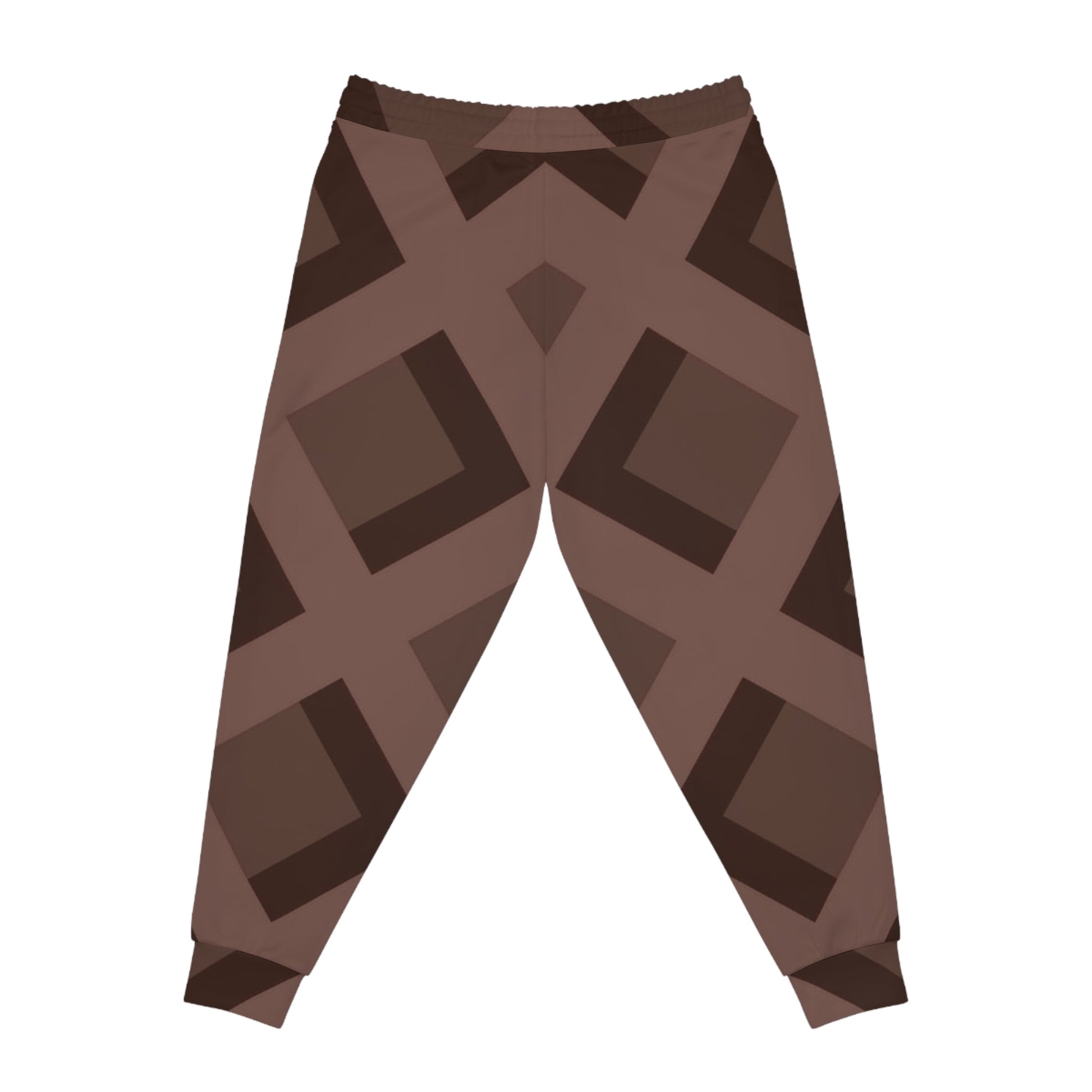 Brown Geometric Pattern Joggers, Artsulli - Art is Long, Life is Short, All Over Prints, , , , , , , 