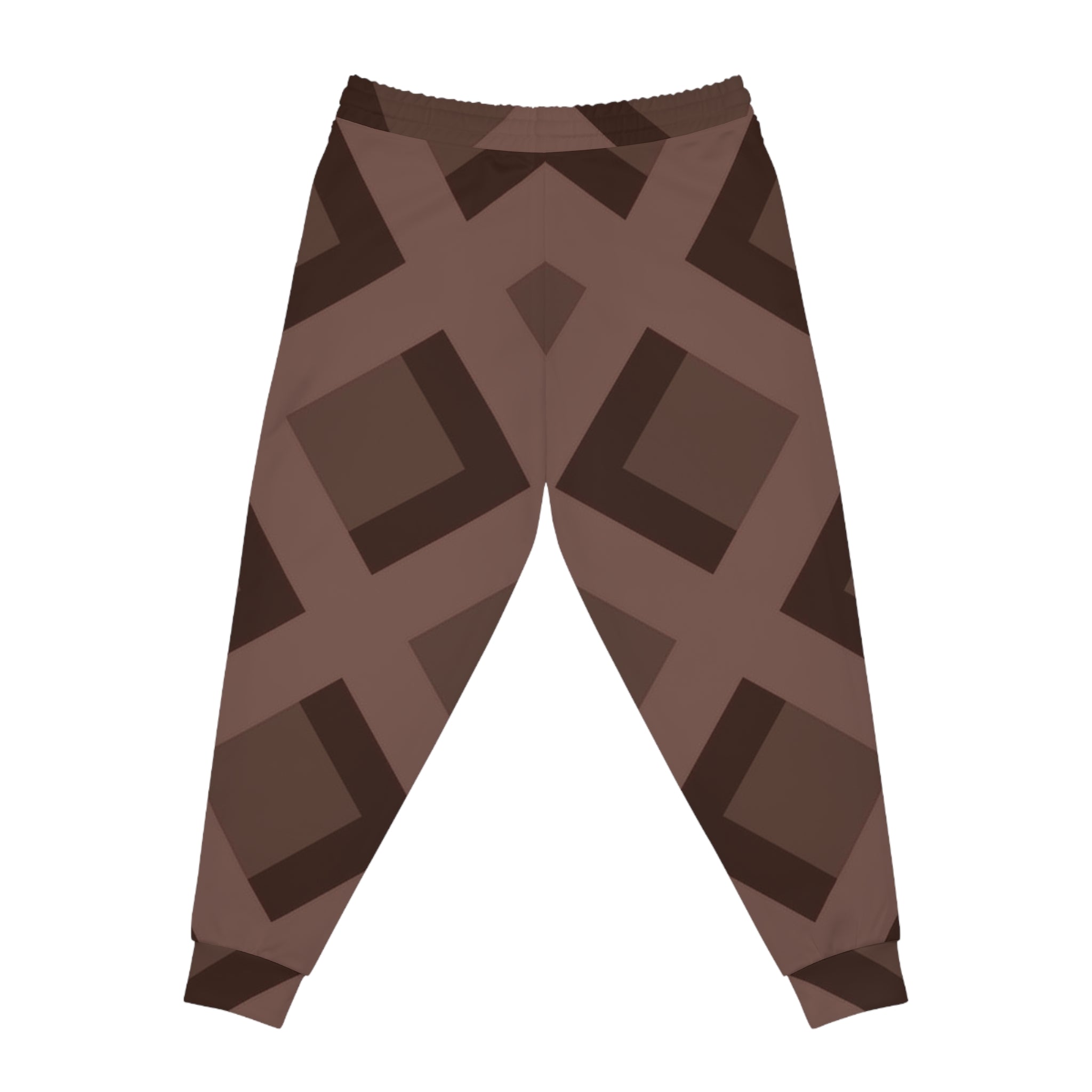 Brown Geometric Pattern Joggers, Artsulli - Art is Long, Life is Short, All Over Prints, , , , , , , 