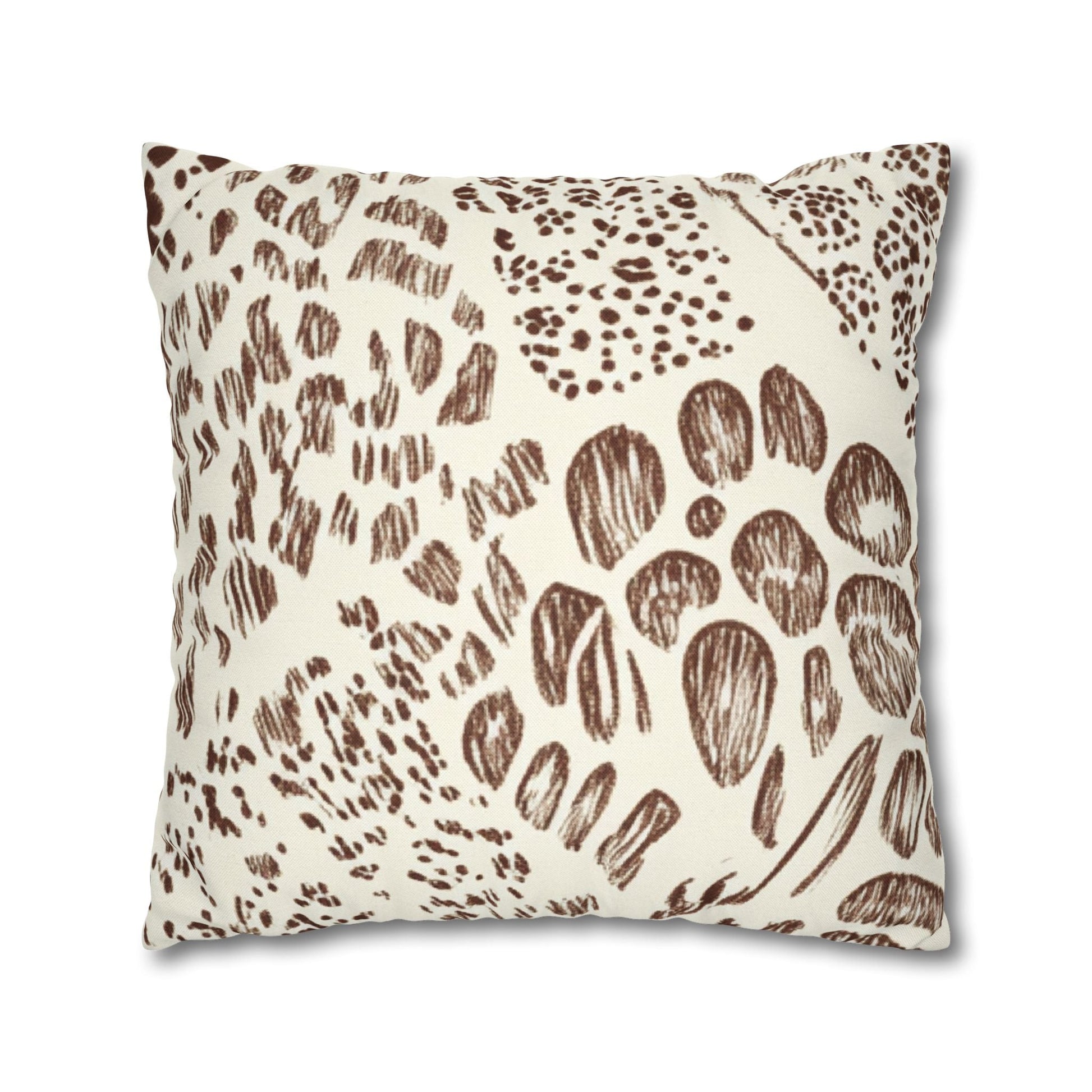 Brown Leopard Print Throw Pillow, Artsulli - Art is Long, Life is Short, Home Decor, , , , , , , 